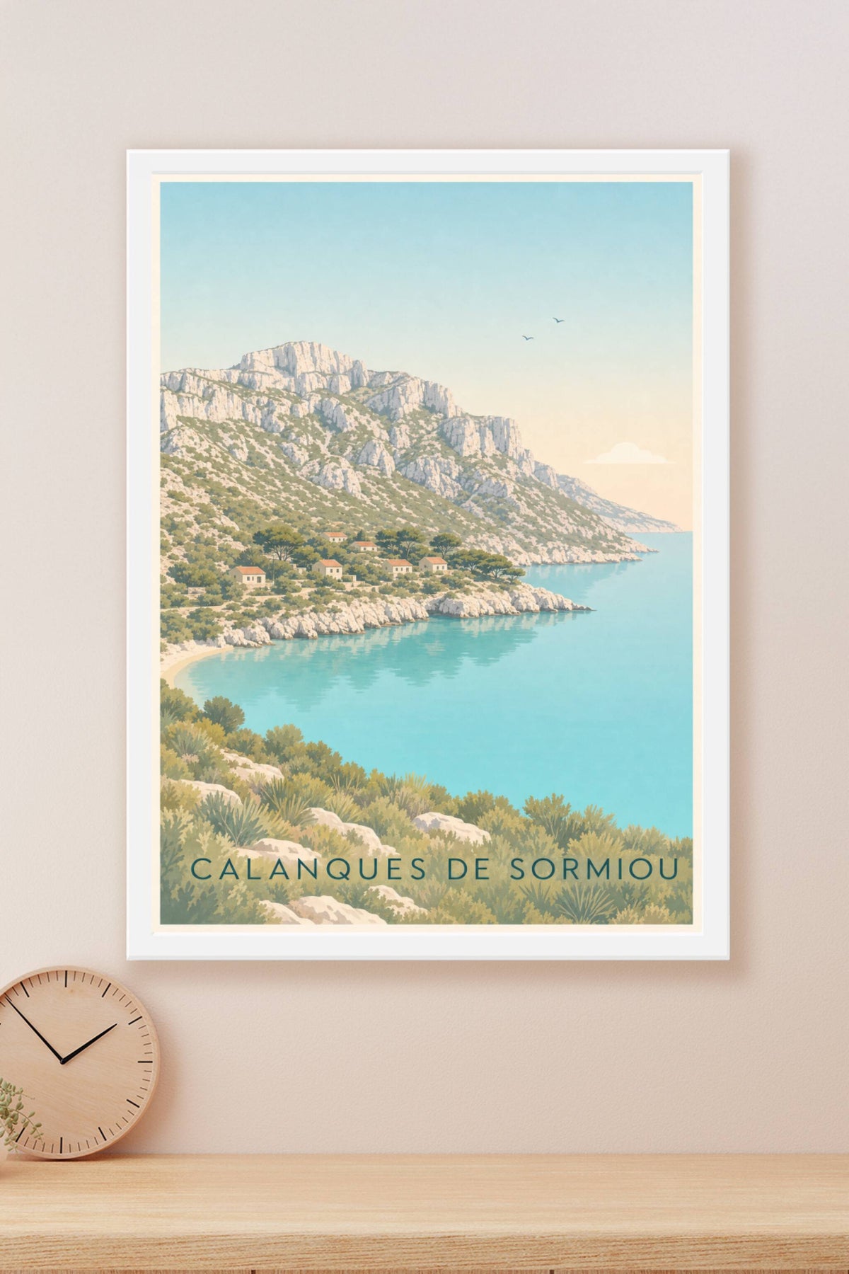Affiche des Calanques de Sormiou, poster illustré