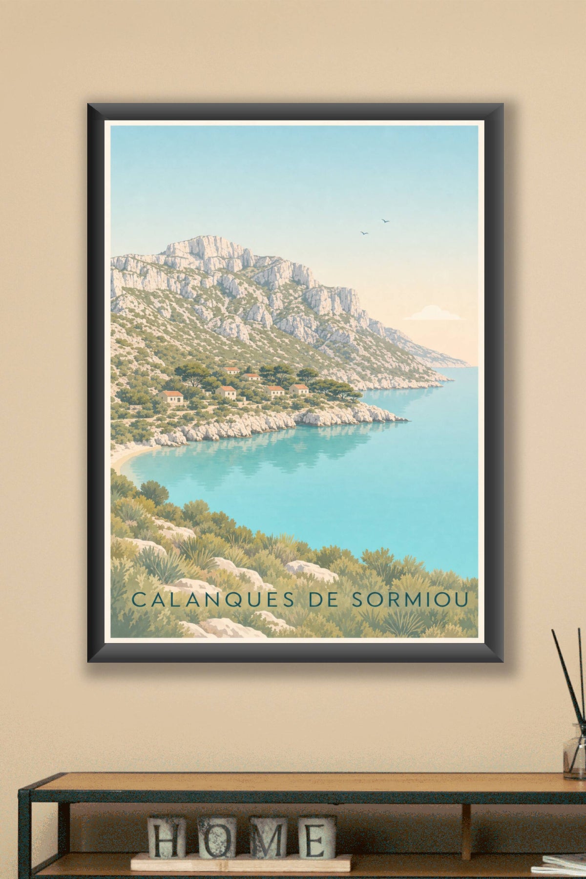 Affiche des Calanques de Sormiou, poster illustré
