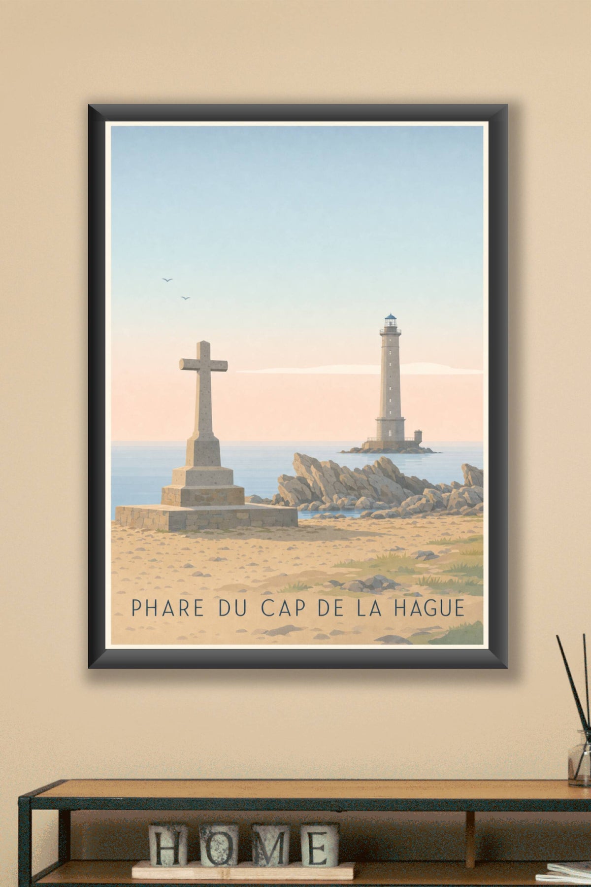 Affiche du Phare du Cap de la Hague, poster calme