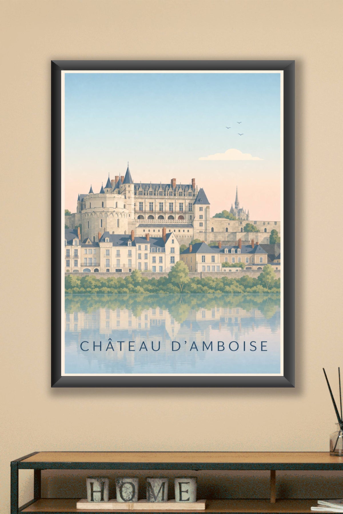 Affiche d'Amboise, poster château calme