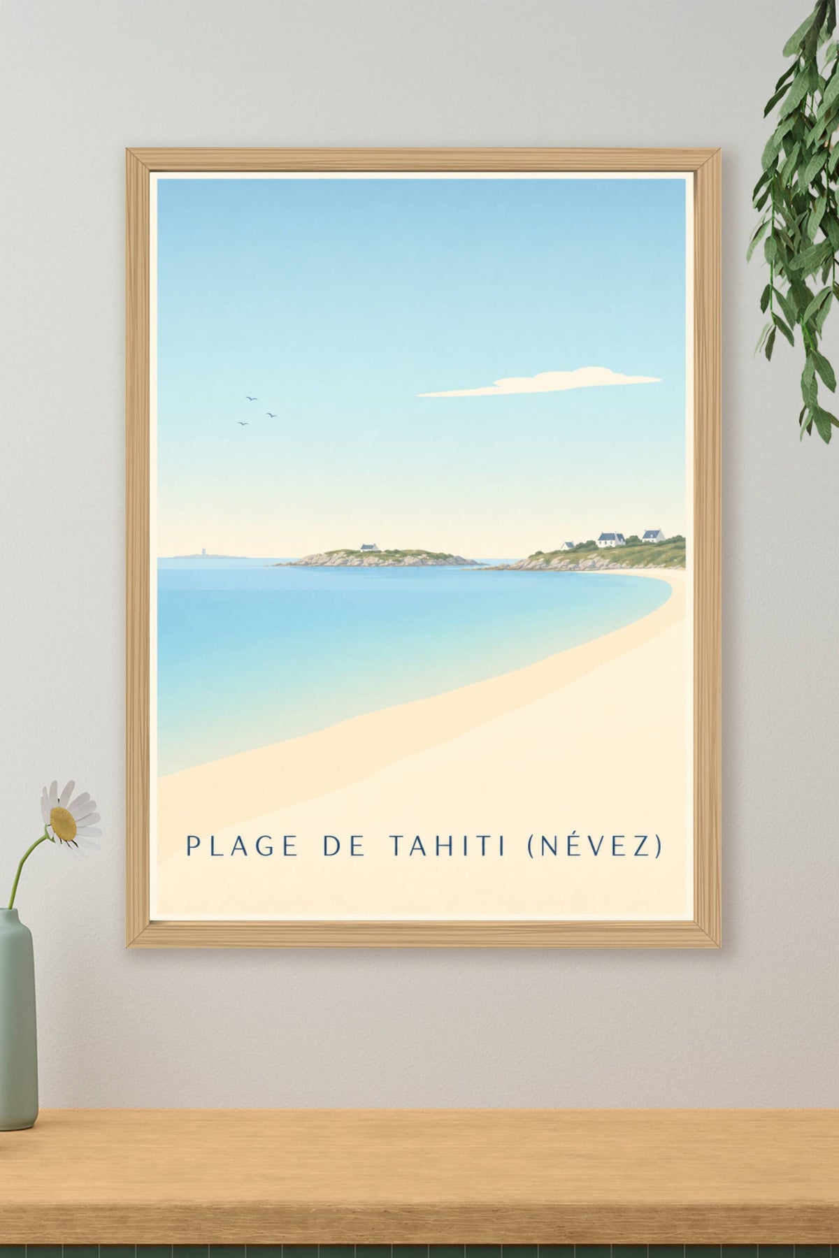 Affiche Plage de Tahiti à Névez, poster breton