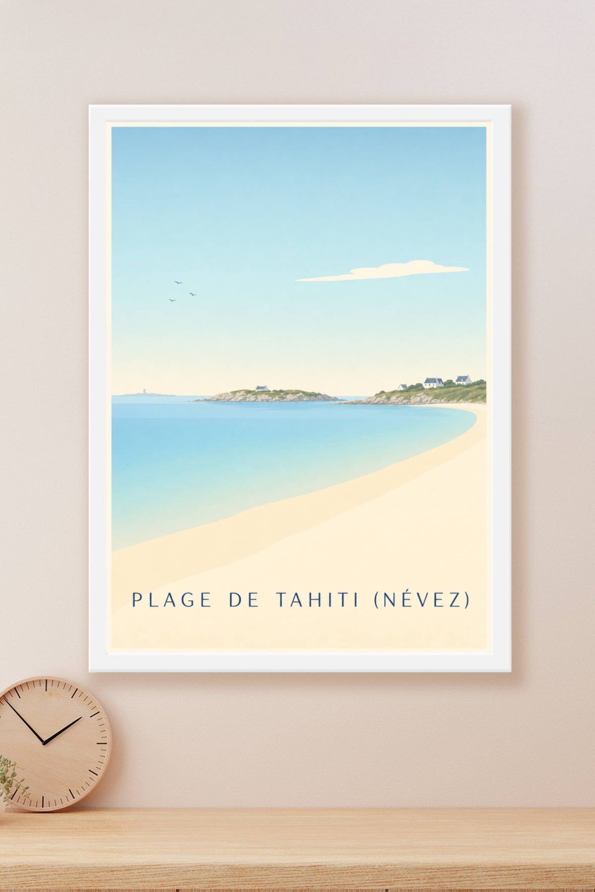 Affiche Plage de Tahiti à Névez, poster breton
