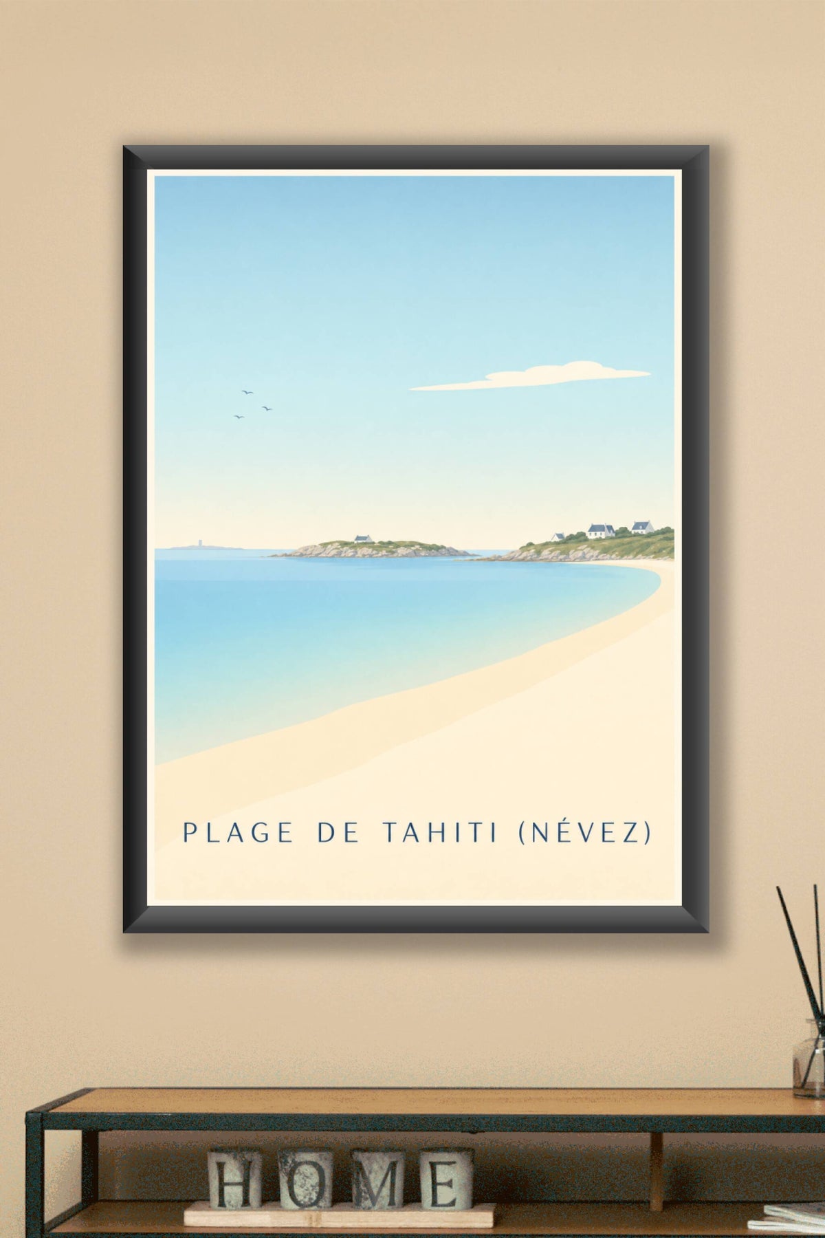 Affiche Plage de Tahiti à Névez, poster breton