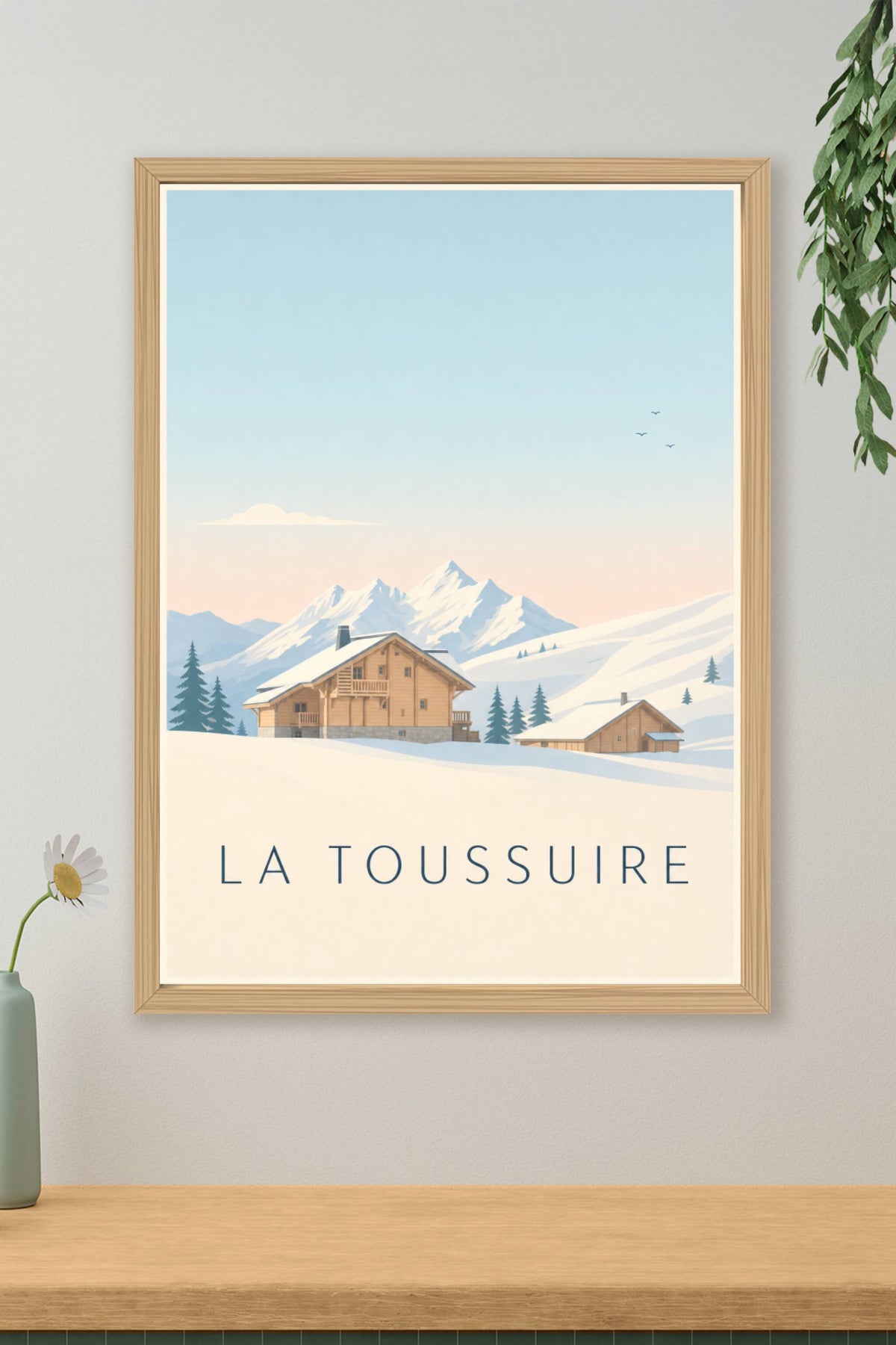 Affiche de La Toussuire, poster chalet de montagne