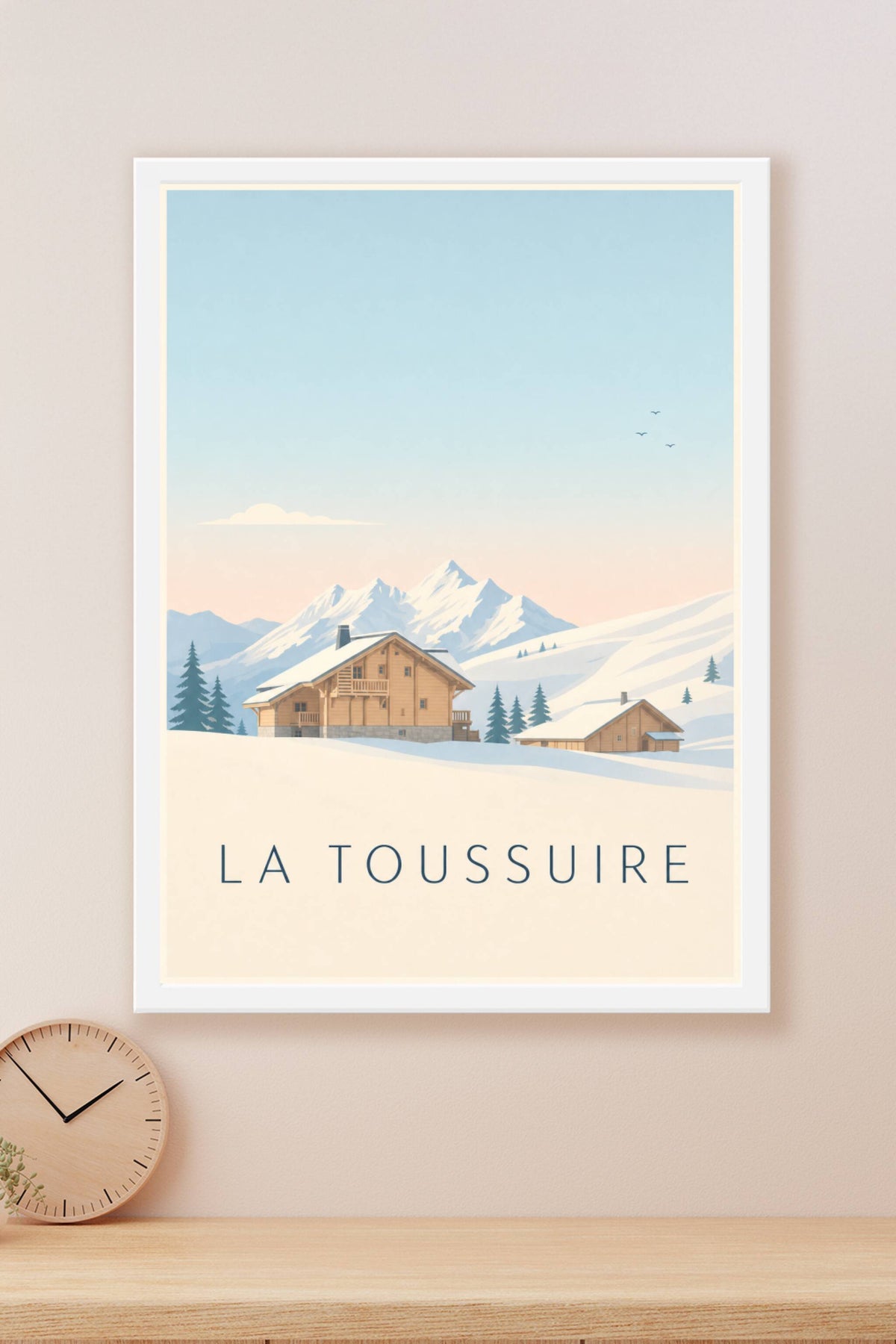 Affiche de La Toussuire, poster chalet de montagne