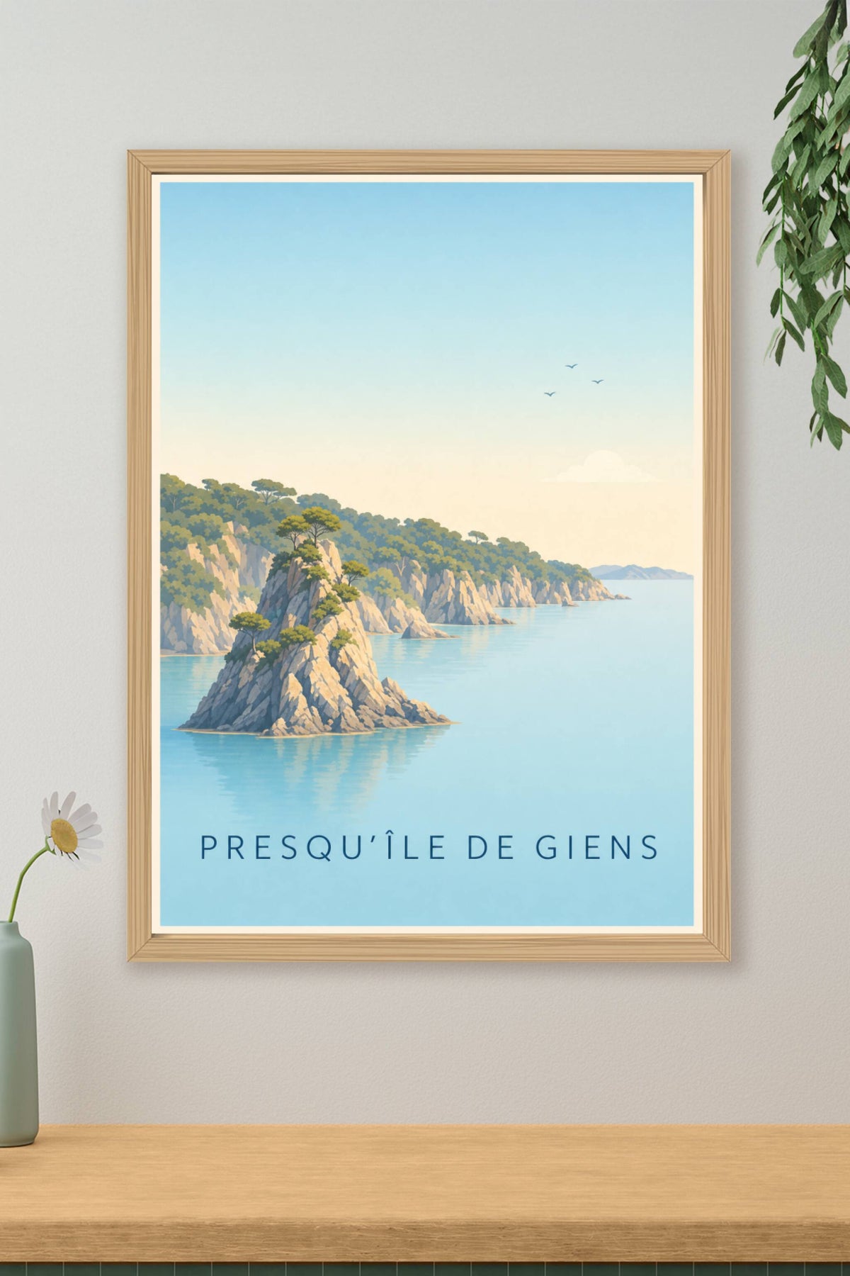 Affiche de la Presqu'île de Giens, poster falaises