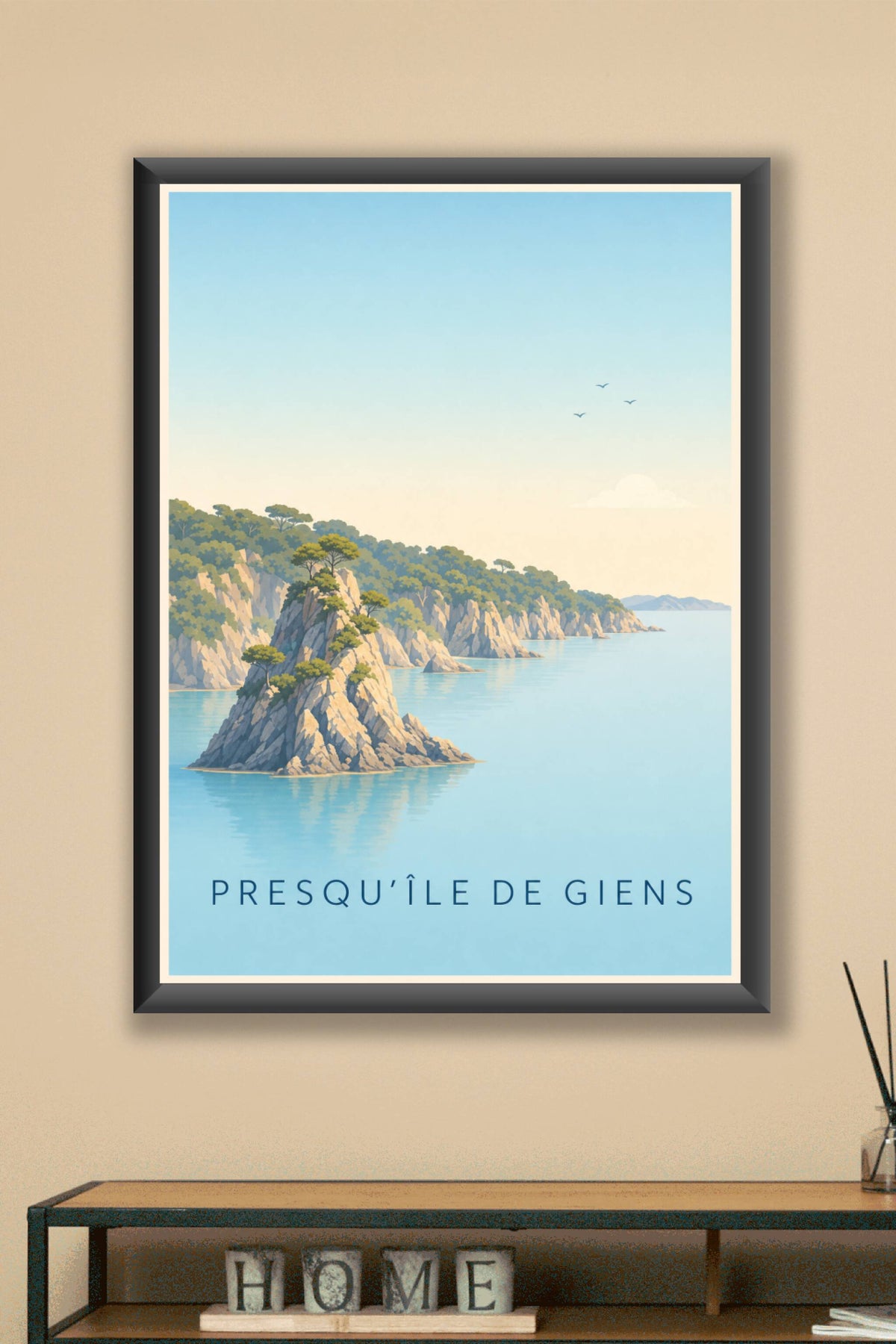 Affiche de la Presqu'île de Giens, poster falaises