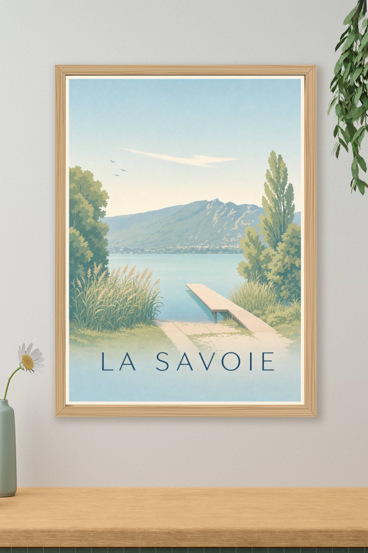 Affiche de la Savoie, poster lac et ponton