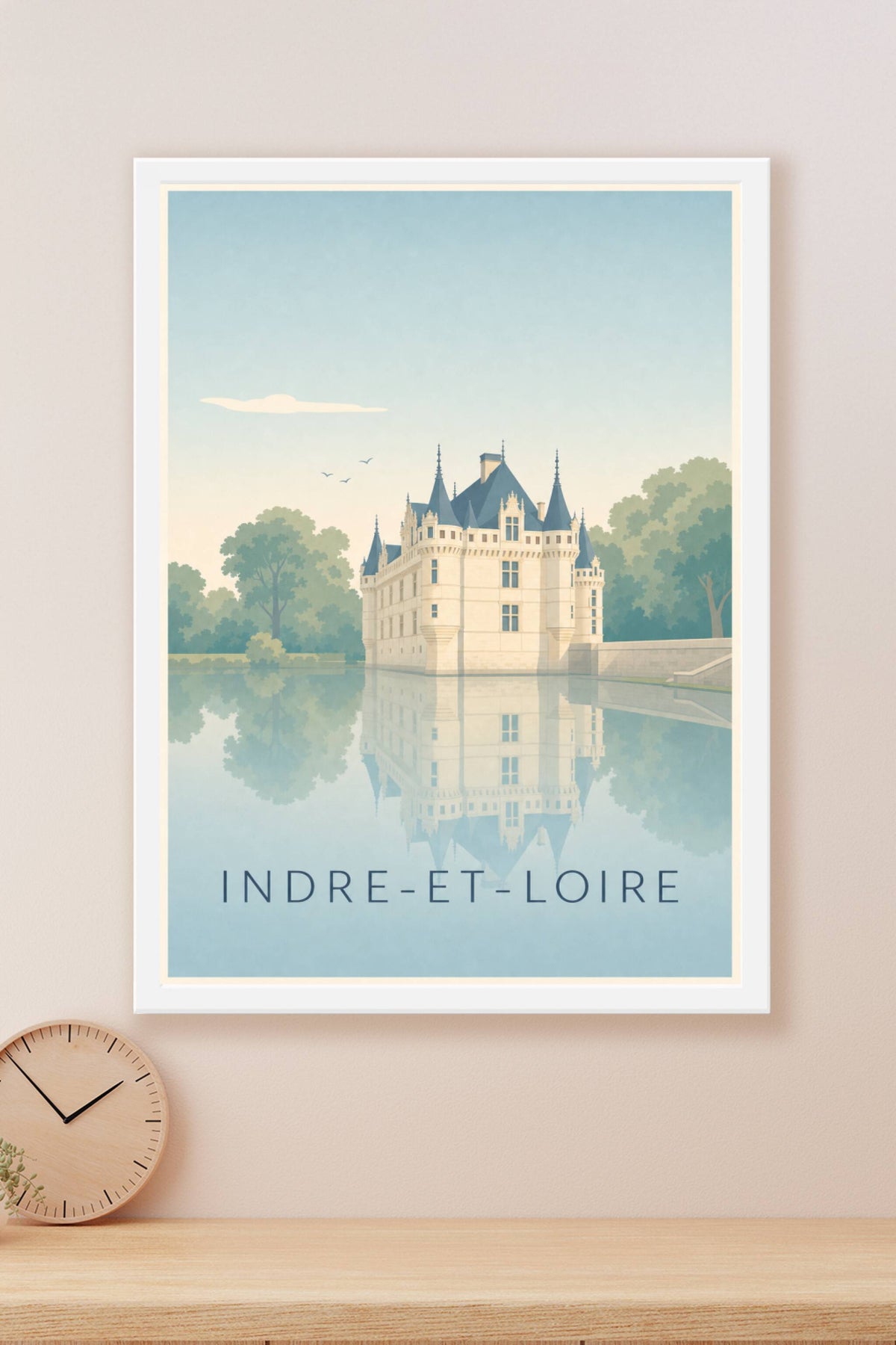 Affiche d'Indre-et-Loire, poster reflet sur l'eau