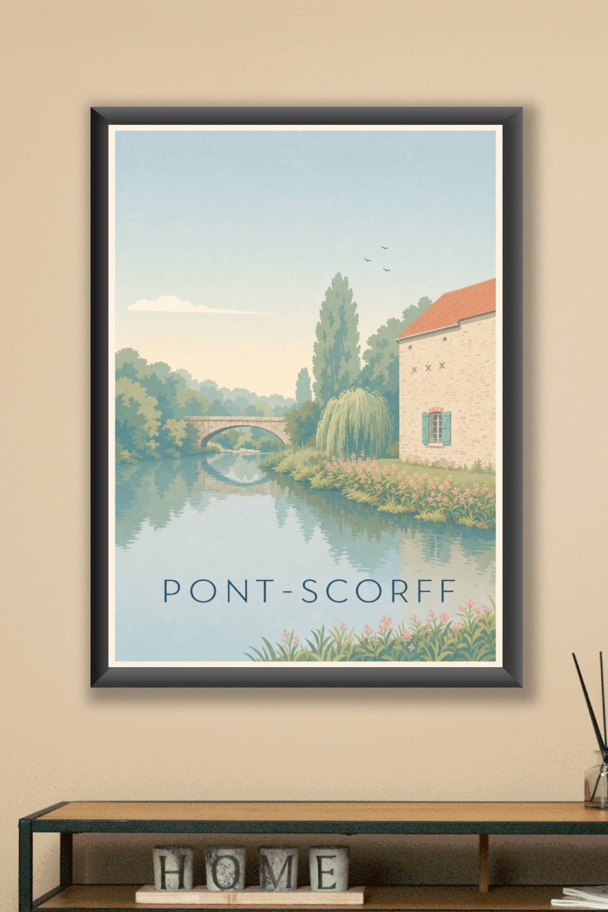 Affiche de Pont-Scorff, poster du vieux moulin
