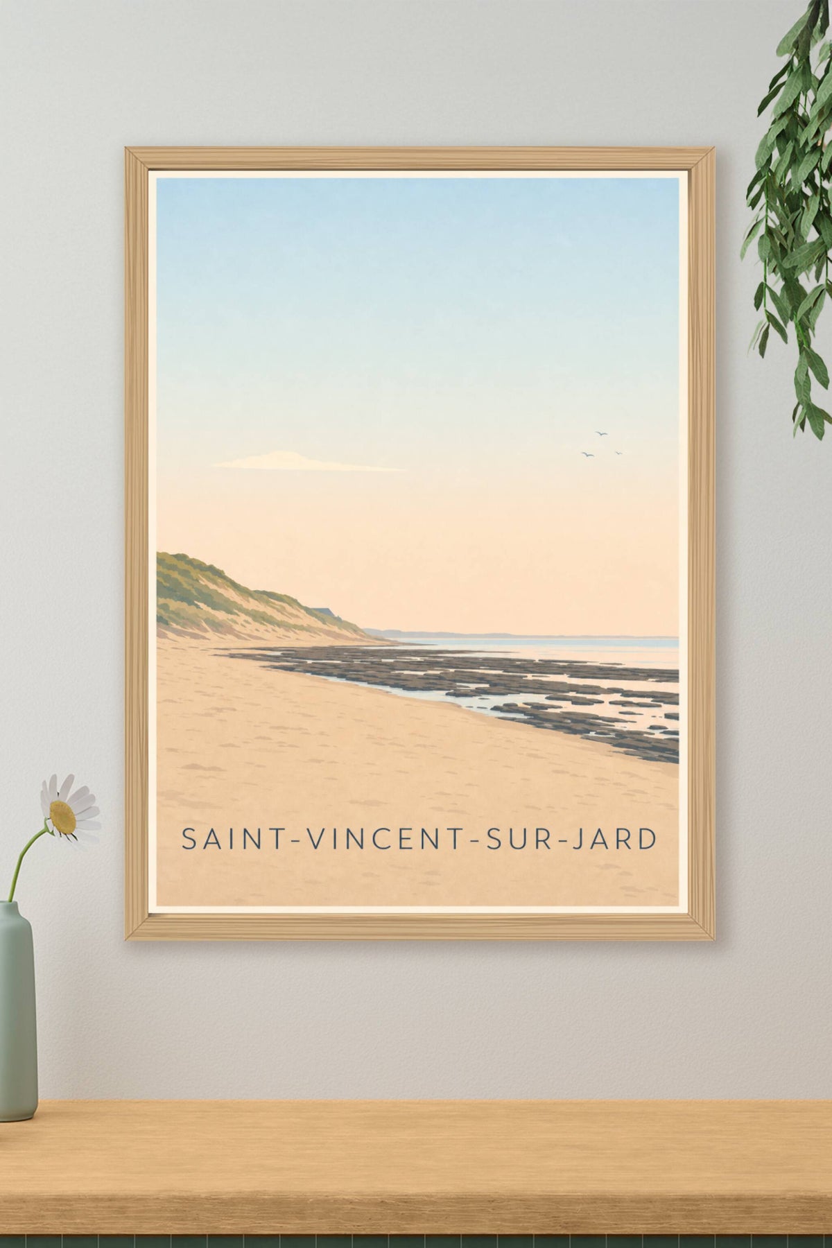 Affiche Saint-Vincent-sur-Jard, poster plage Vendée
