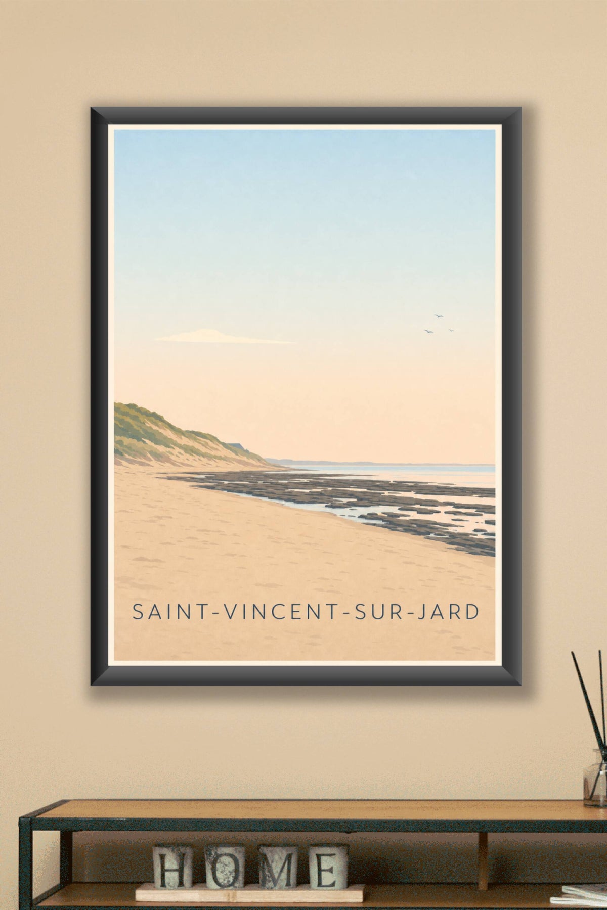 Affiche Saint-Vincent-sur-Jard, poster plage Vendée