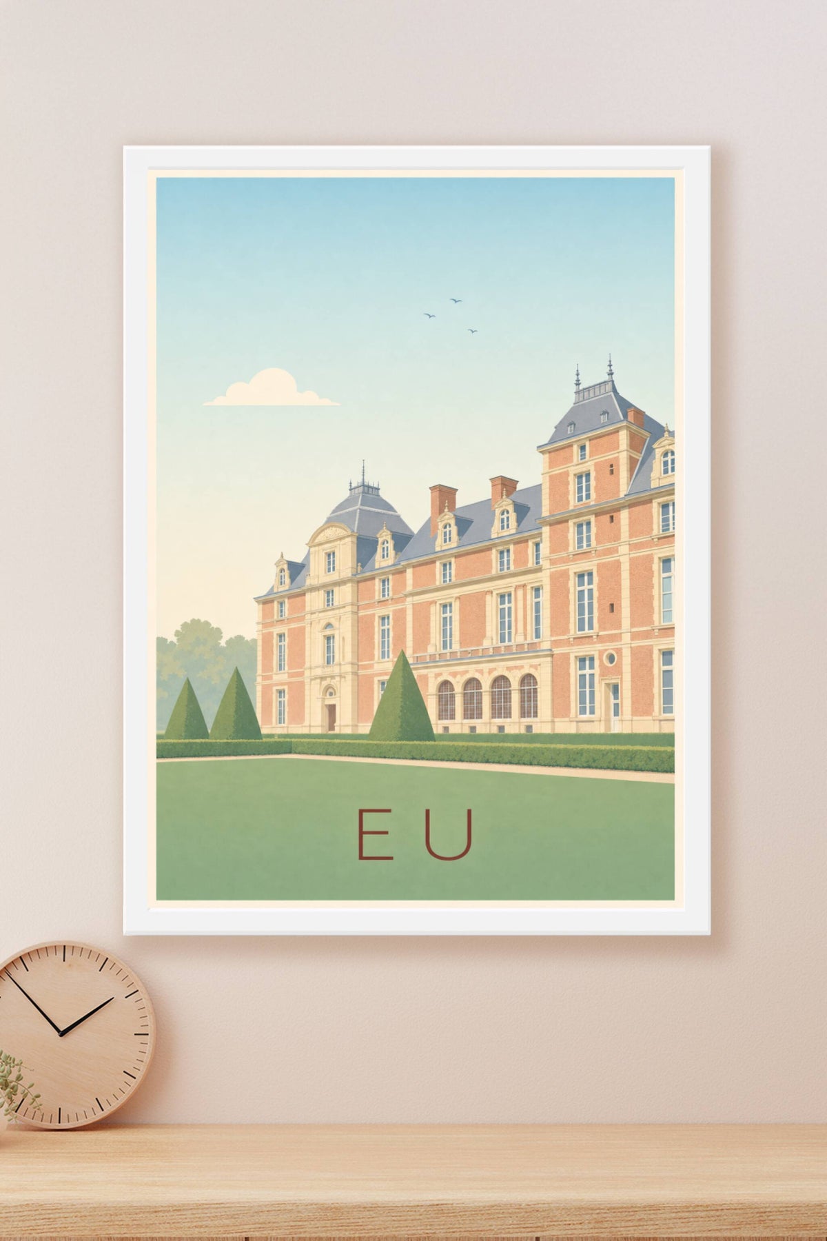 Affiche d'Eu, poster château de briques rouges
