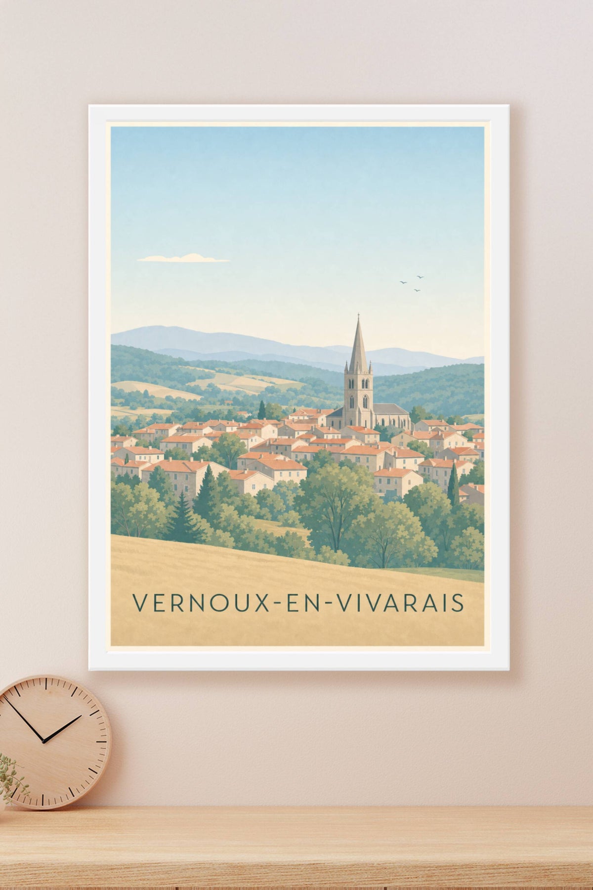 Affiche de Vernoux-en-Vivarais, poster village Ardèche