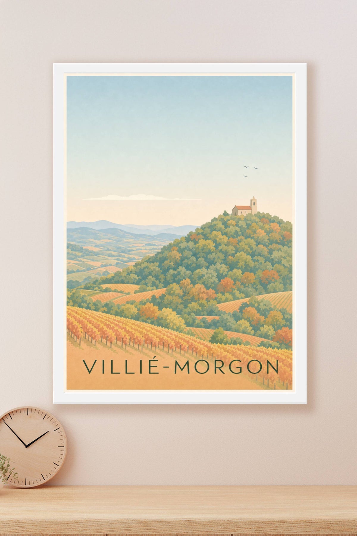 Affiche de Villié-Morgon, poster vignes du Beaujolais