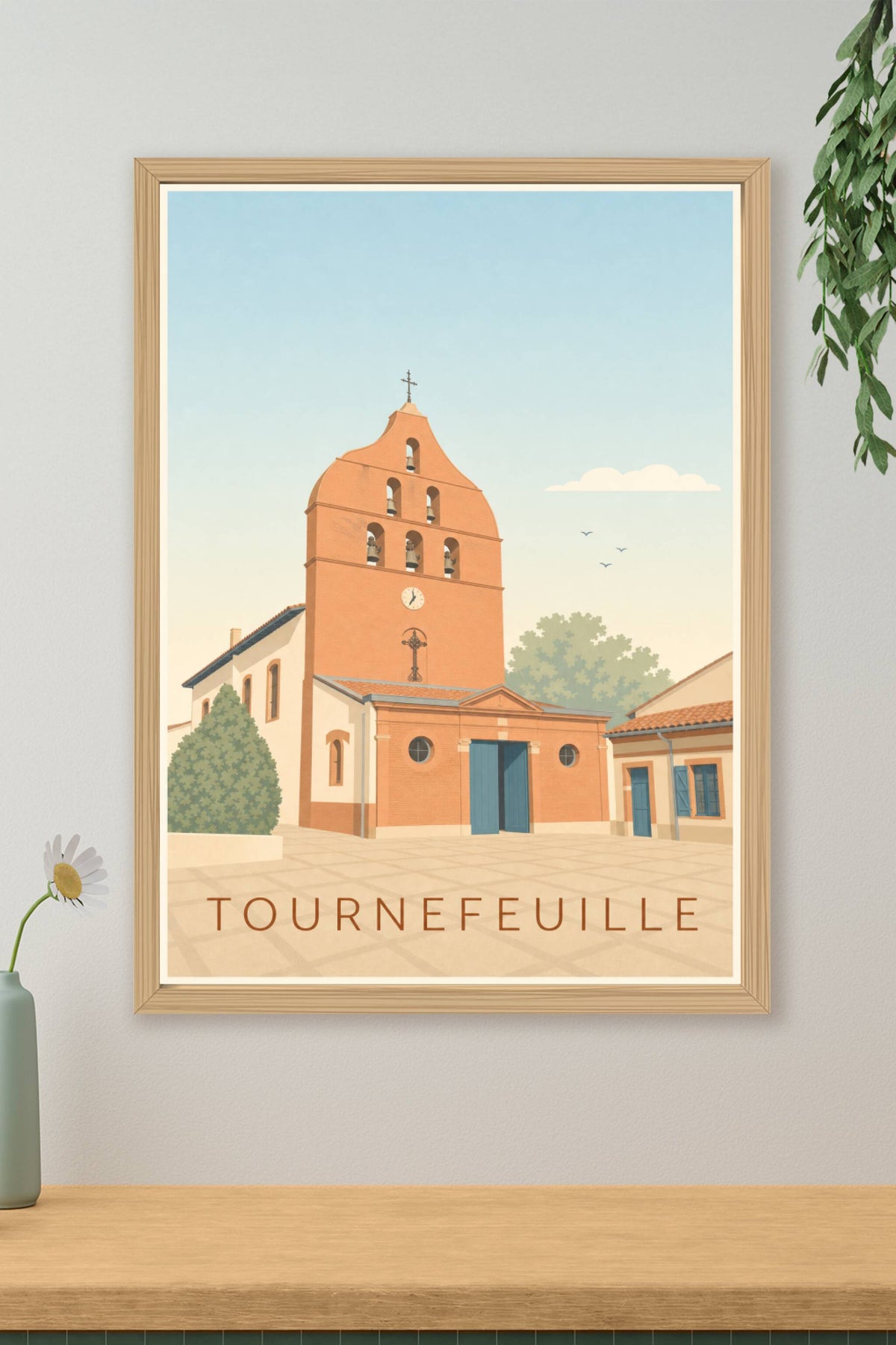 Affiche de Tournefeuille, poster église occitane