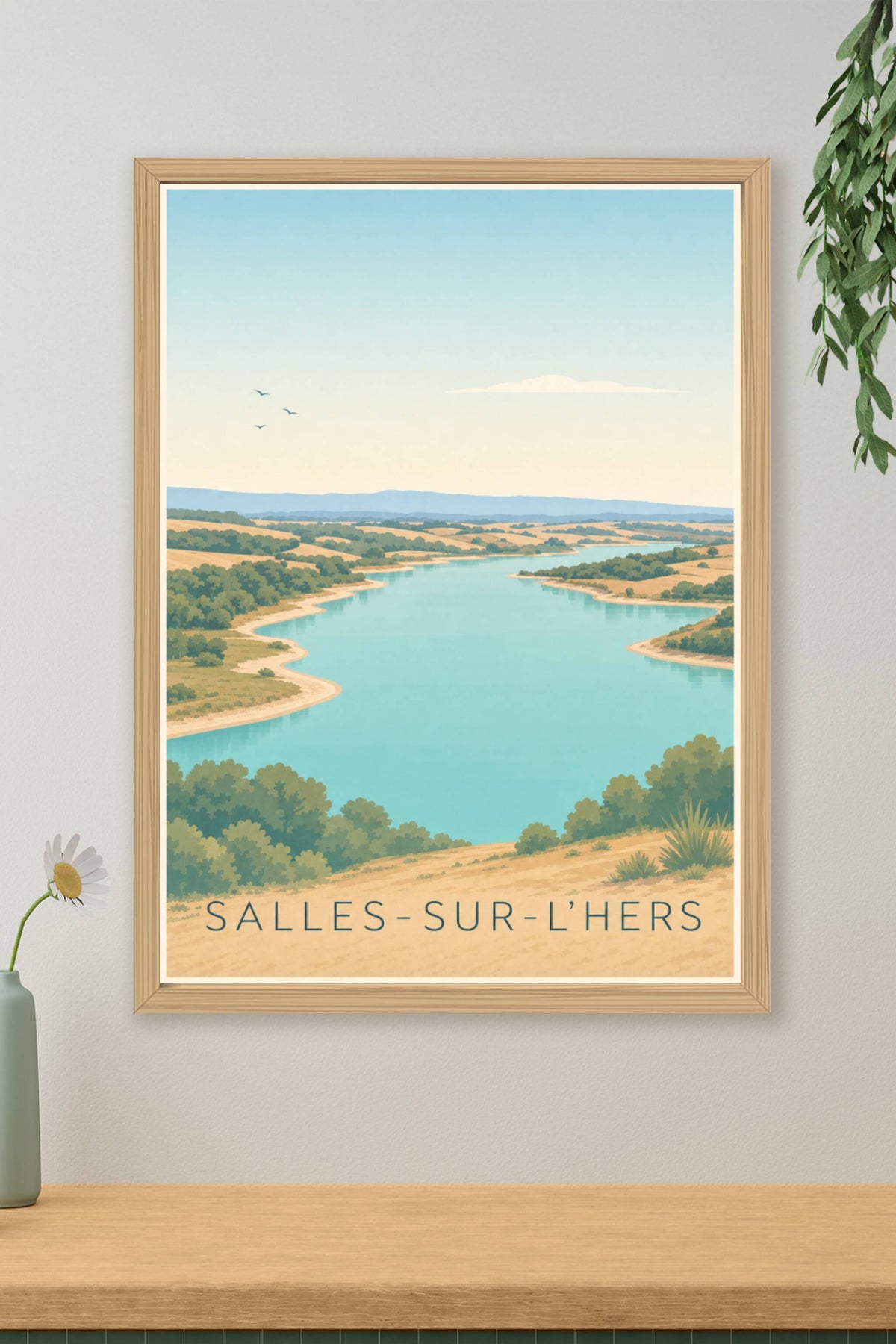 Affiche de Salles-sur-l'Hers, poster du lac de la Ganguise