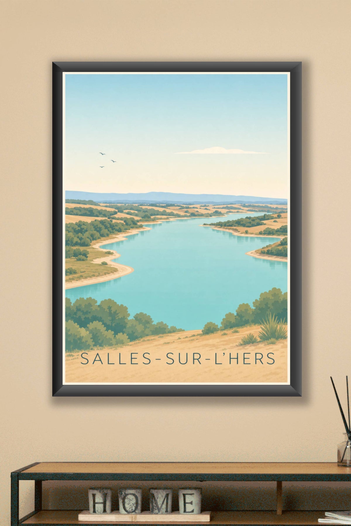 Affiche de Salles-sur-l'Hers, poster du lac de la Ganguise