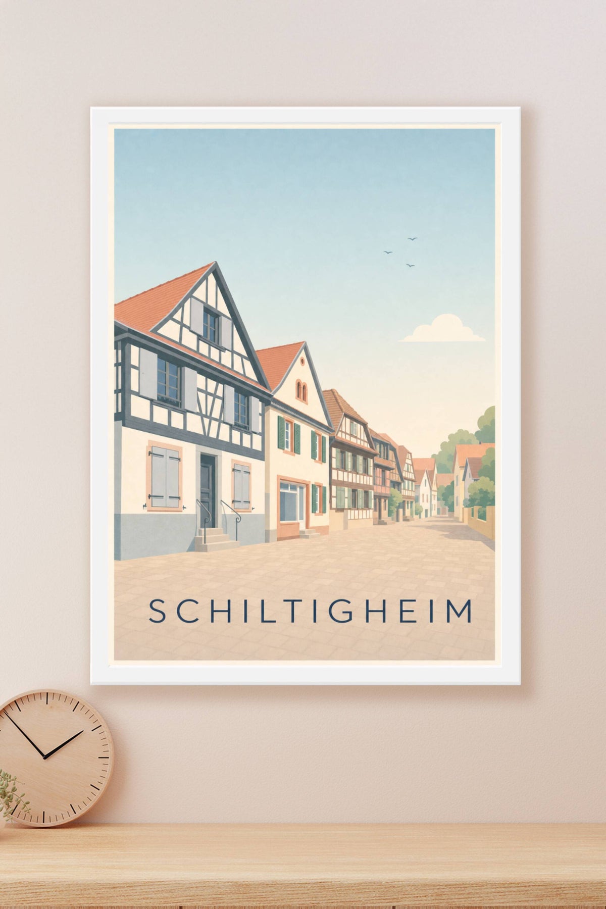 Affiche de Schiltigheim, poster maisons à colombages