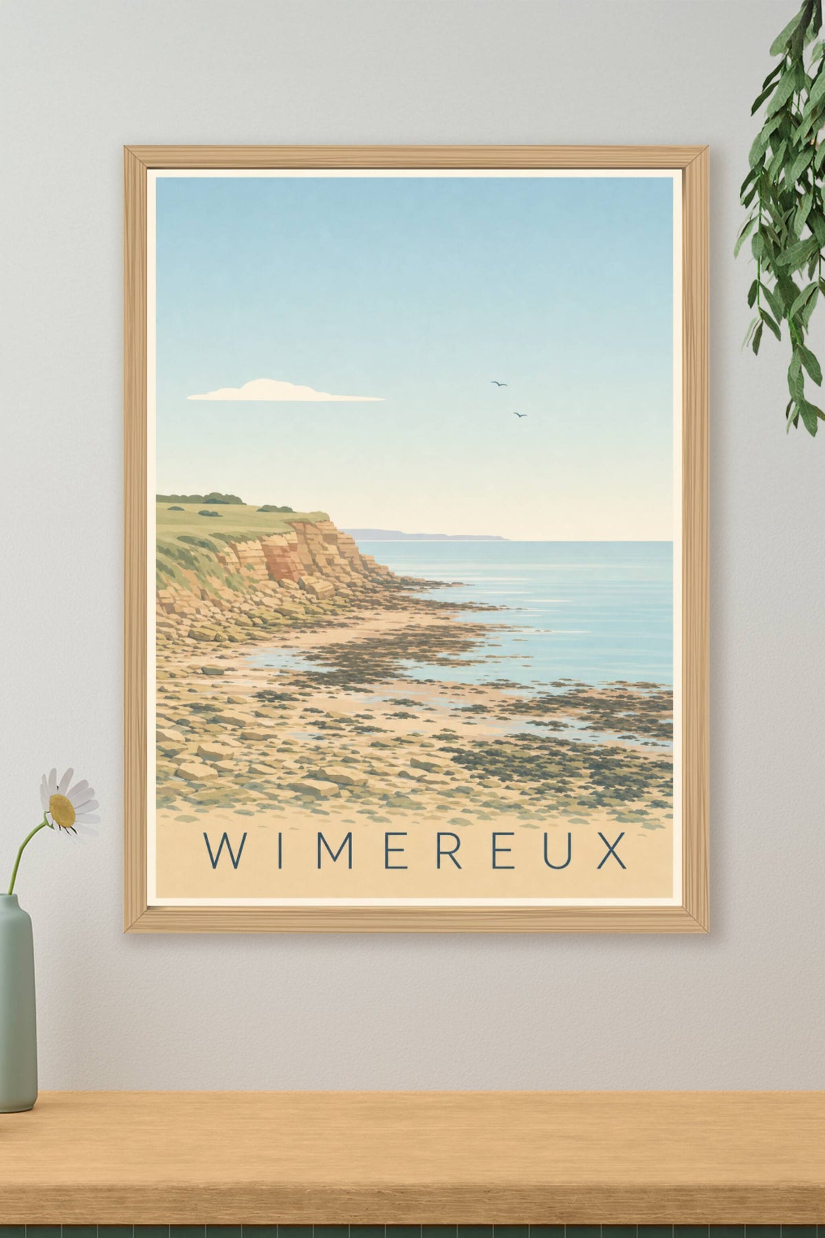Affiche de Wimereux, poster falaises de la Côte d'Opale