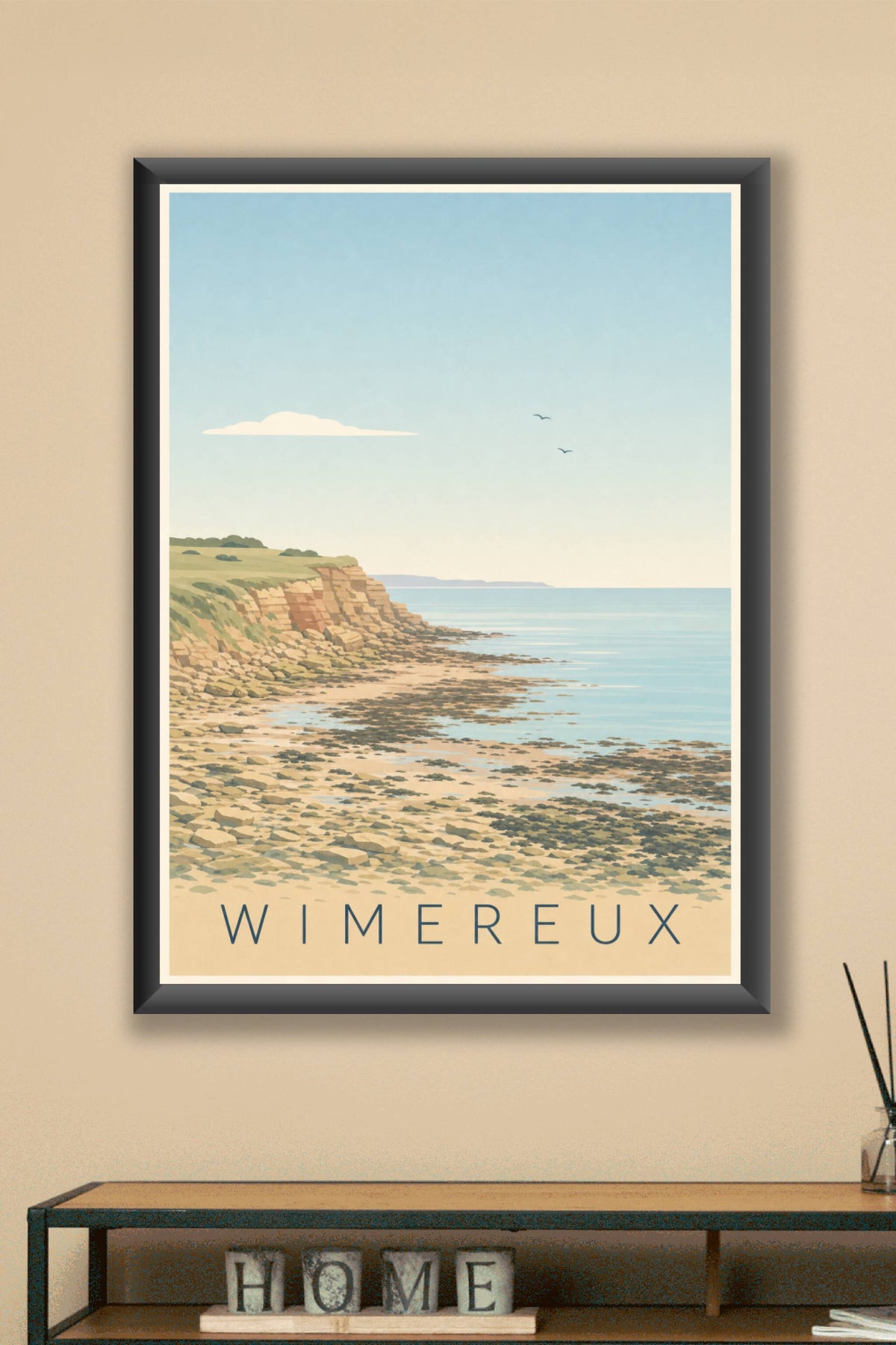 Affiche de Wimereux, poster falaises de la Côte d'Opale