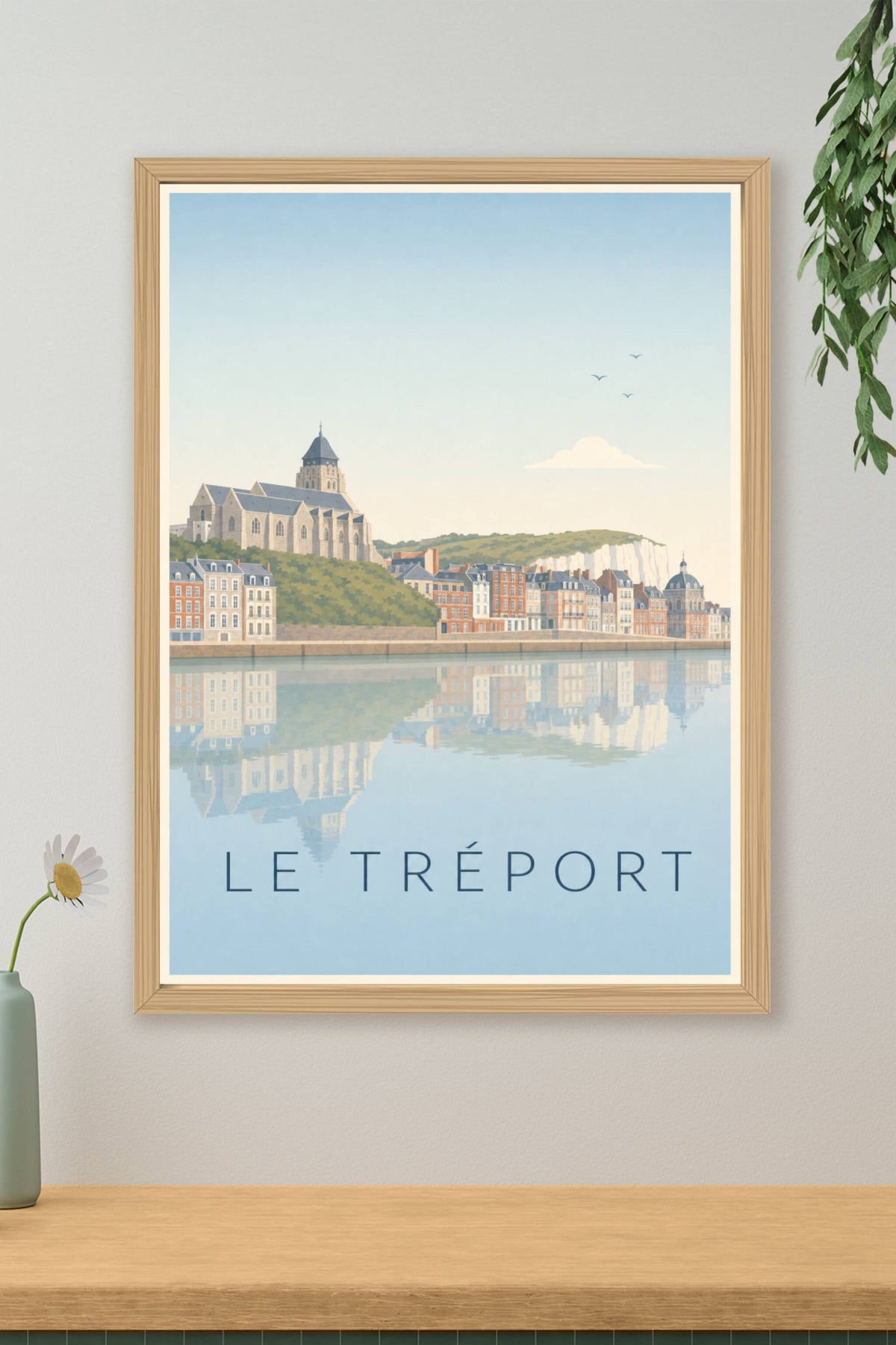 Affiche Le Tréport, poster falaises de craie