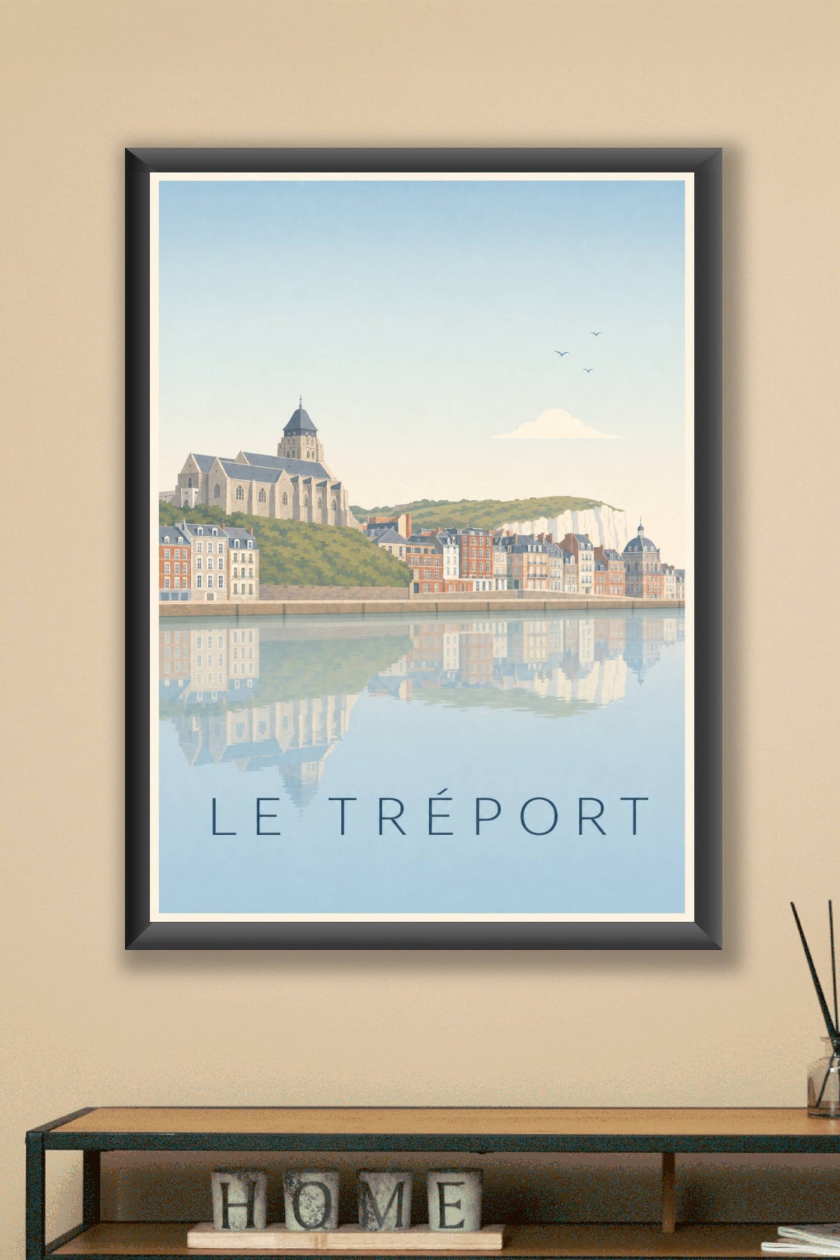 Affiche Le Tréport, poster falaises de craie