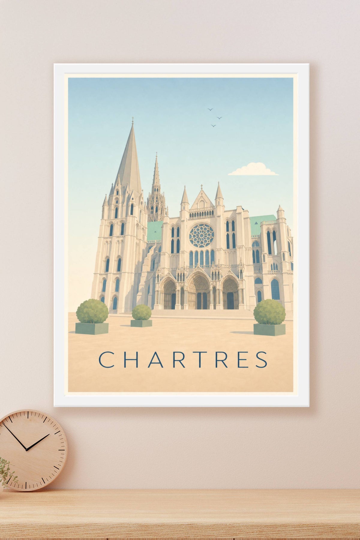 Affiche de Chartres, poster cathédrale de France