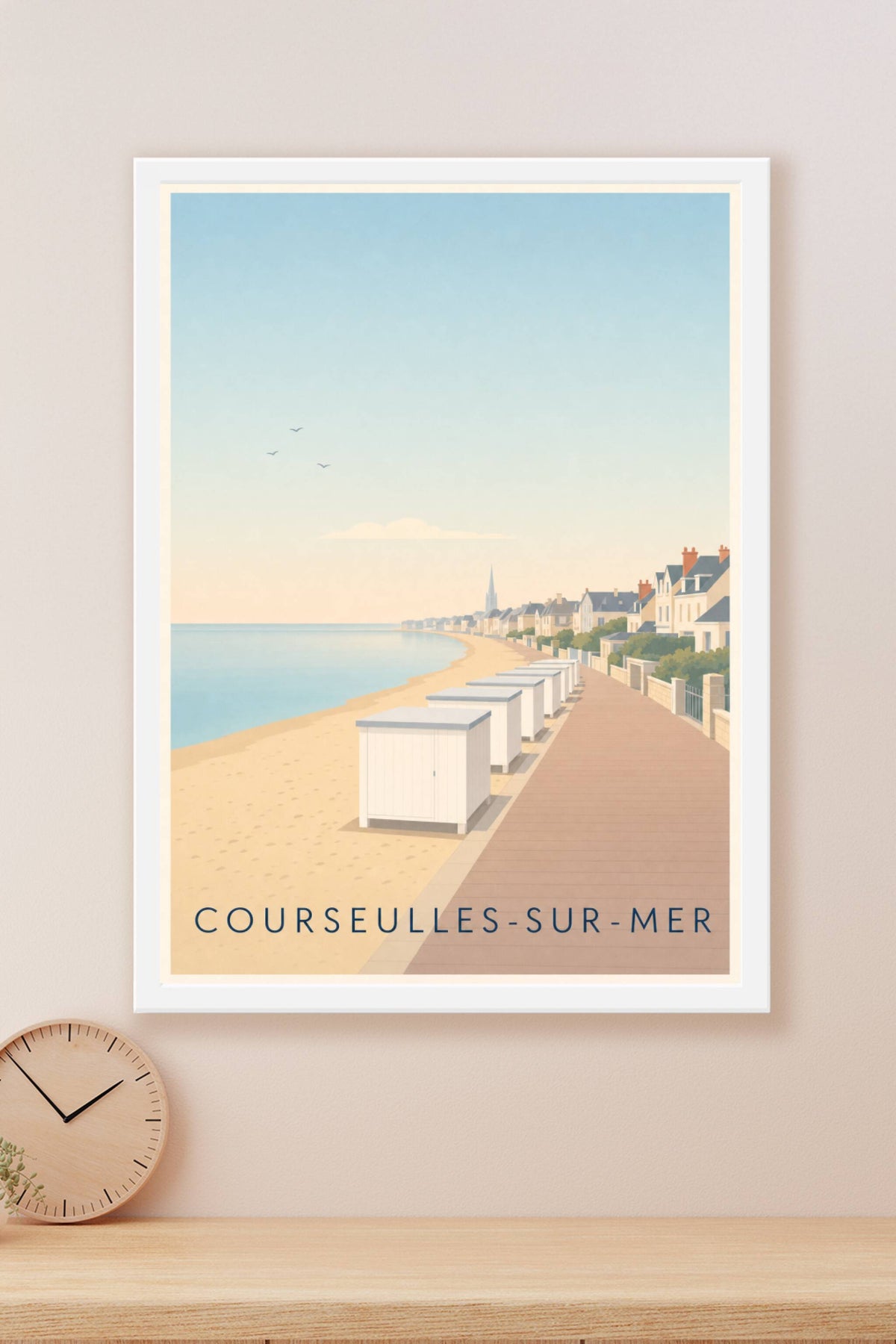 Affiche de Courseulles-sur-Mer, poster cabines de plage