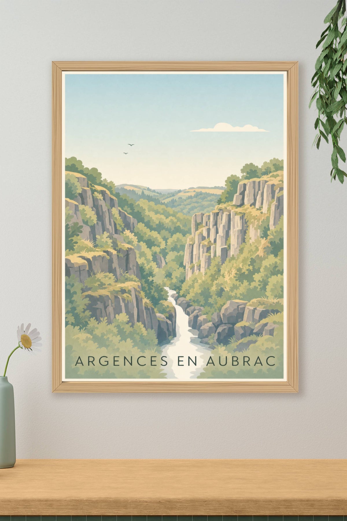 Affiche d'Argences en Aubrac, poster canyon