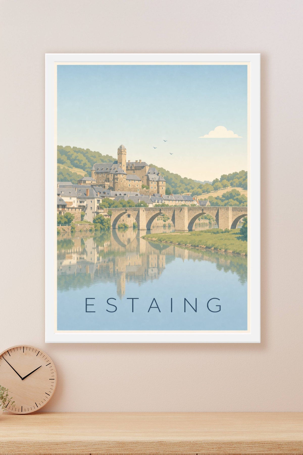 Affiche d'Estaing, poster pont médiéval