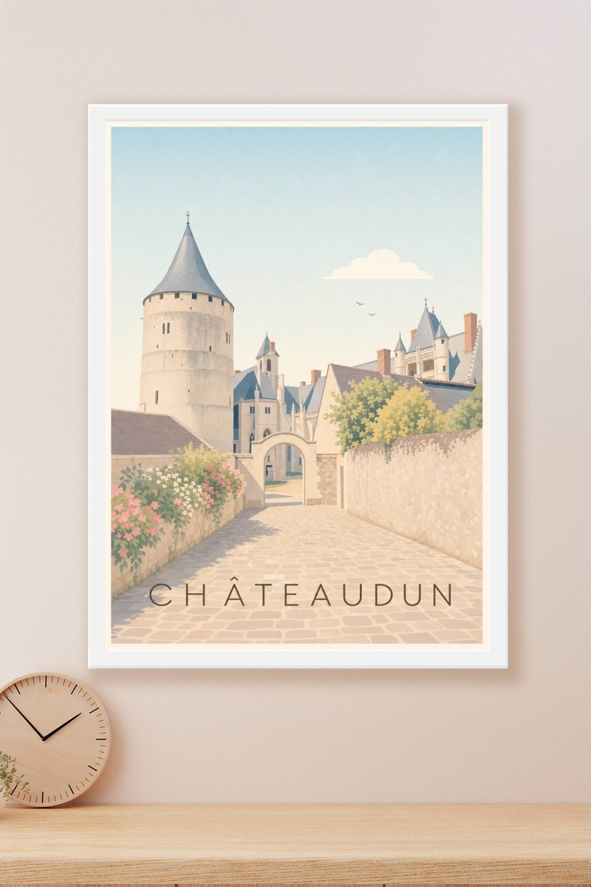 Affiche de Châteaudun, poster donjon médiéval