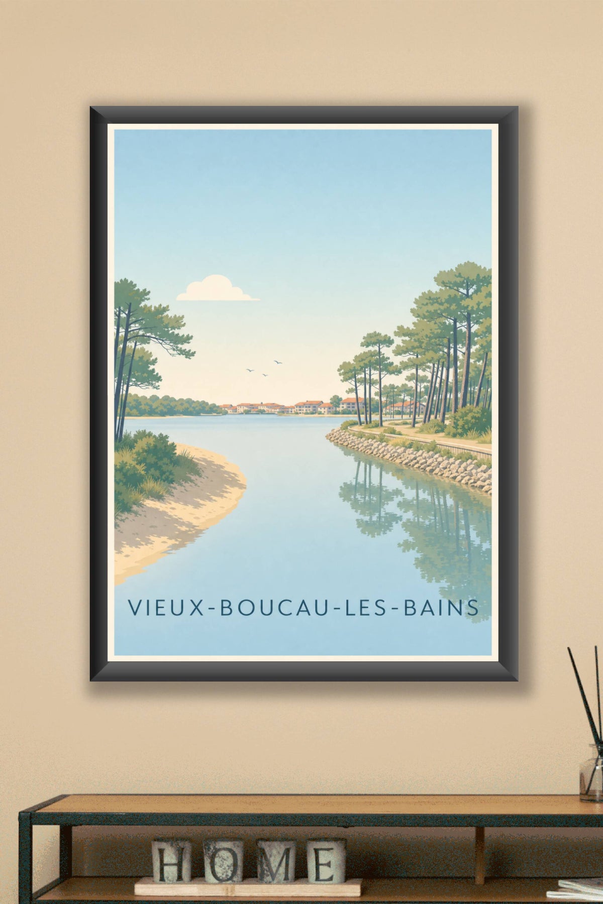 Affiche de Vieux-Boucau-les-Bains, poster lac marin