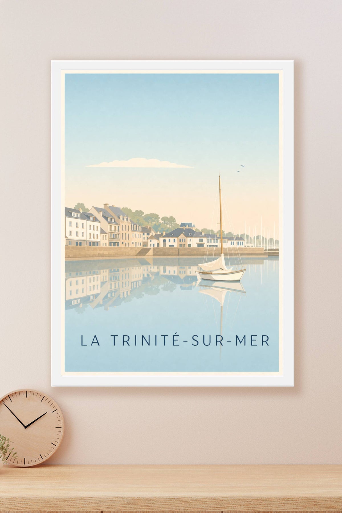Affiche La Trinité-sur-Mer, poster voilier blanc