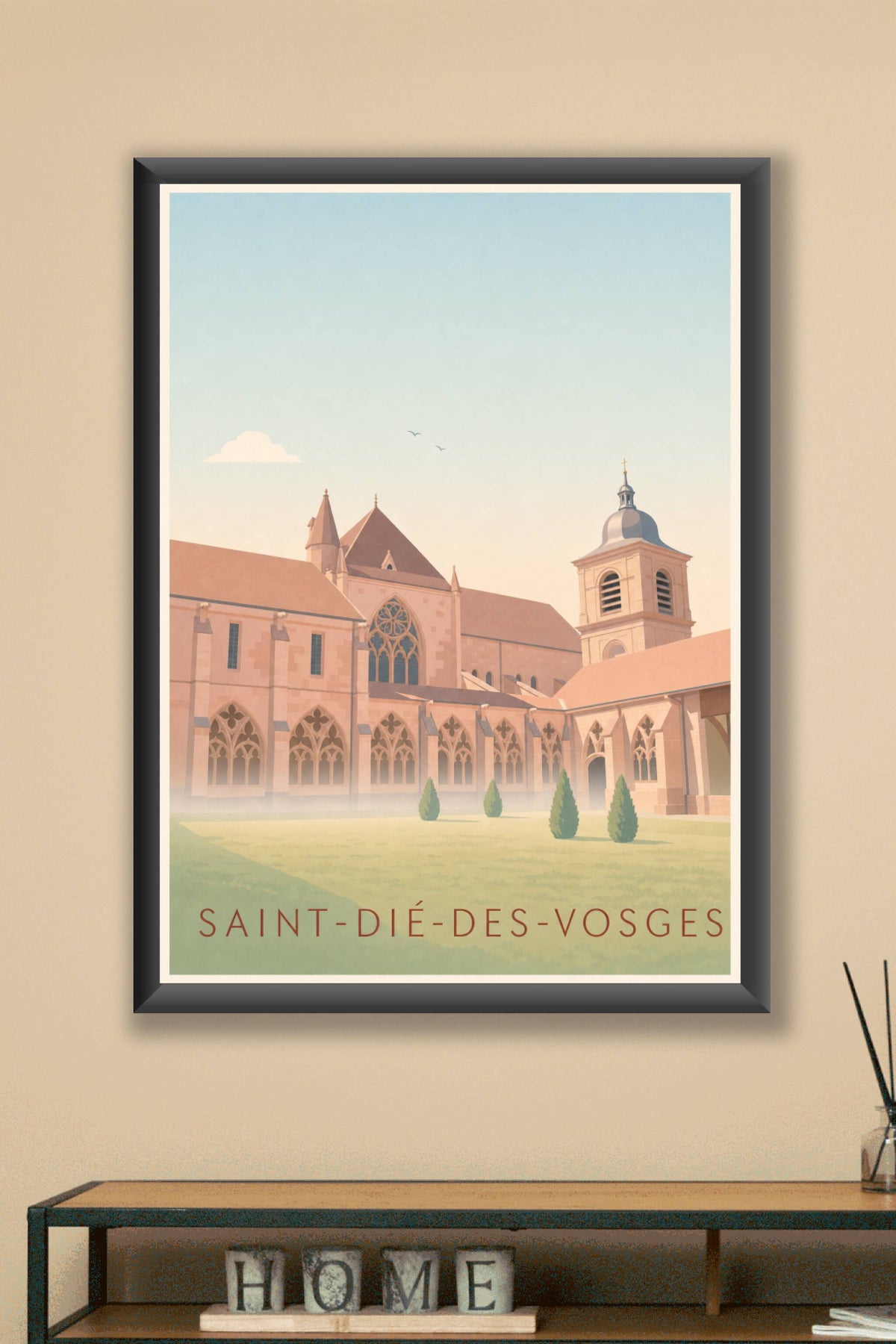 Affiche de Saint-Dié-des-Vosges, poster grès rose