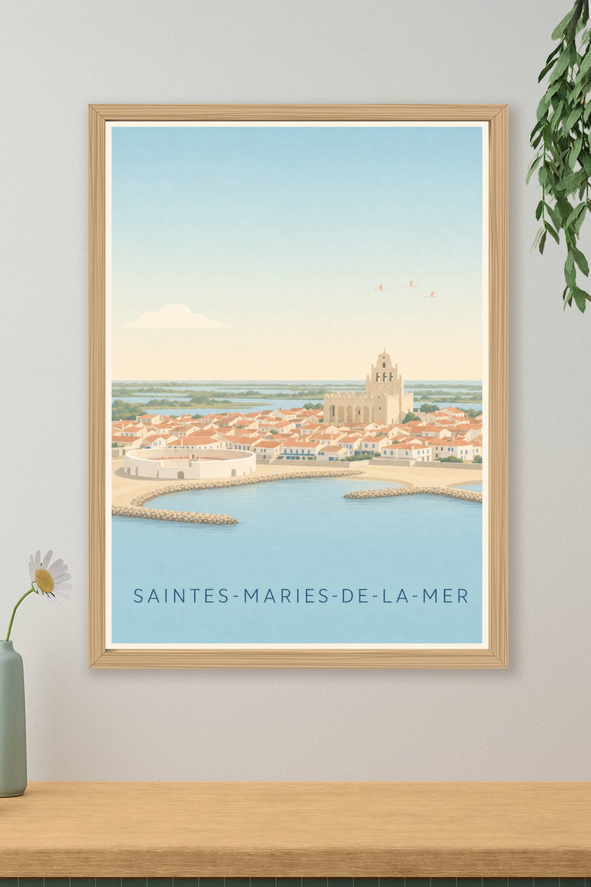 Affiche des Saintes-Maries-de-la-Mer, poster Camargue