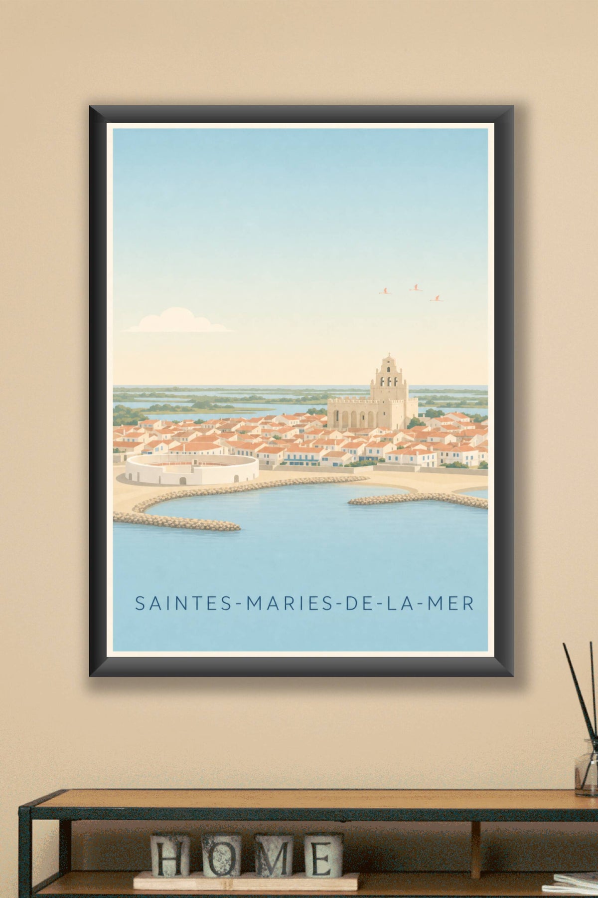 Affiche des Saintes-Maries-de-la-Mer, poster Camargue