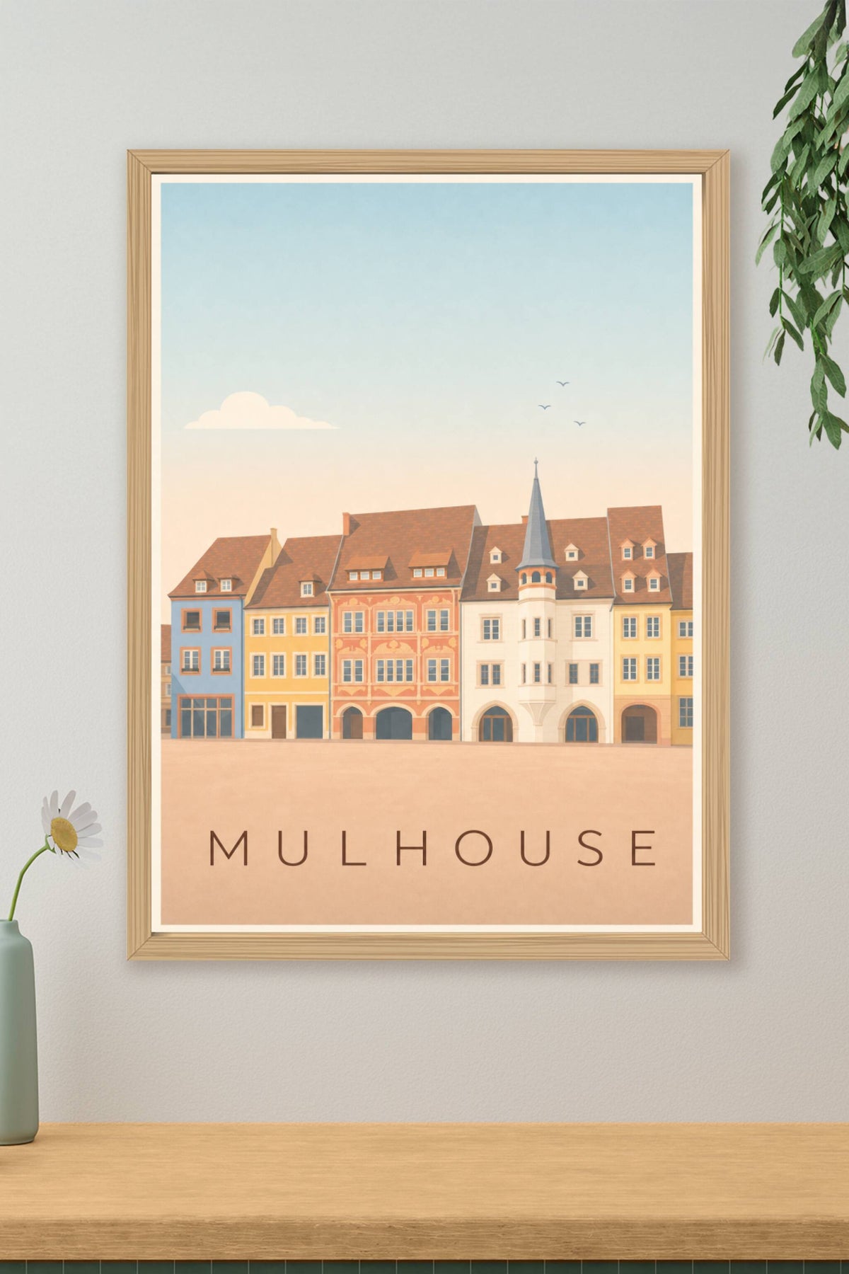 Affiche de Mulhouse, poster place de la Réunion