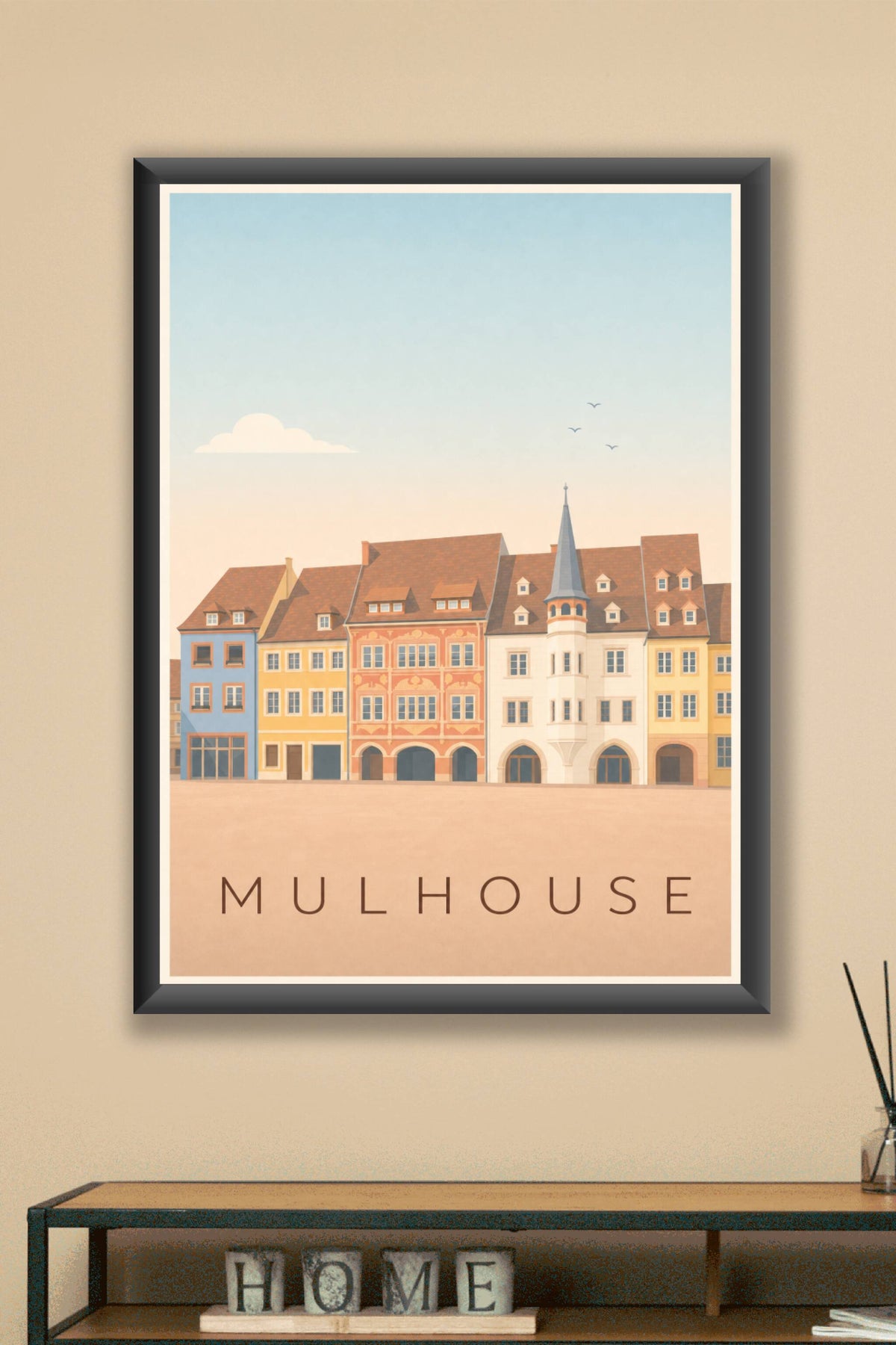 Affiche de Mulhouse, poster place de la Réunion