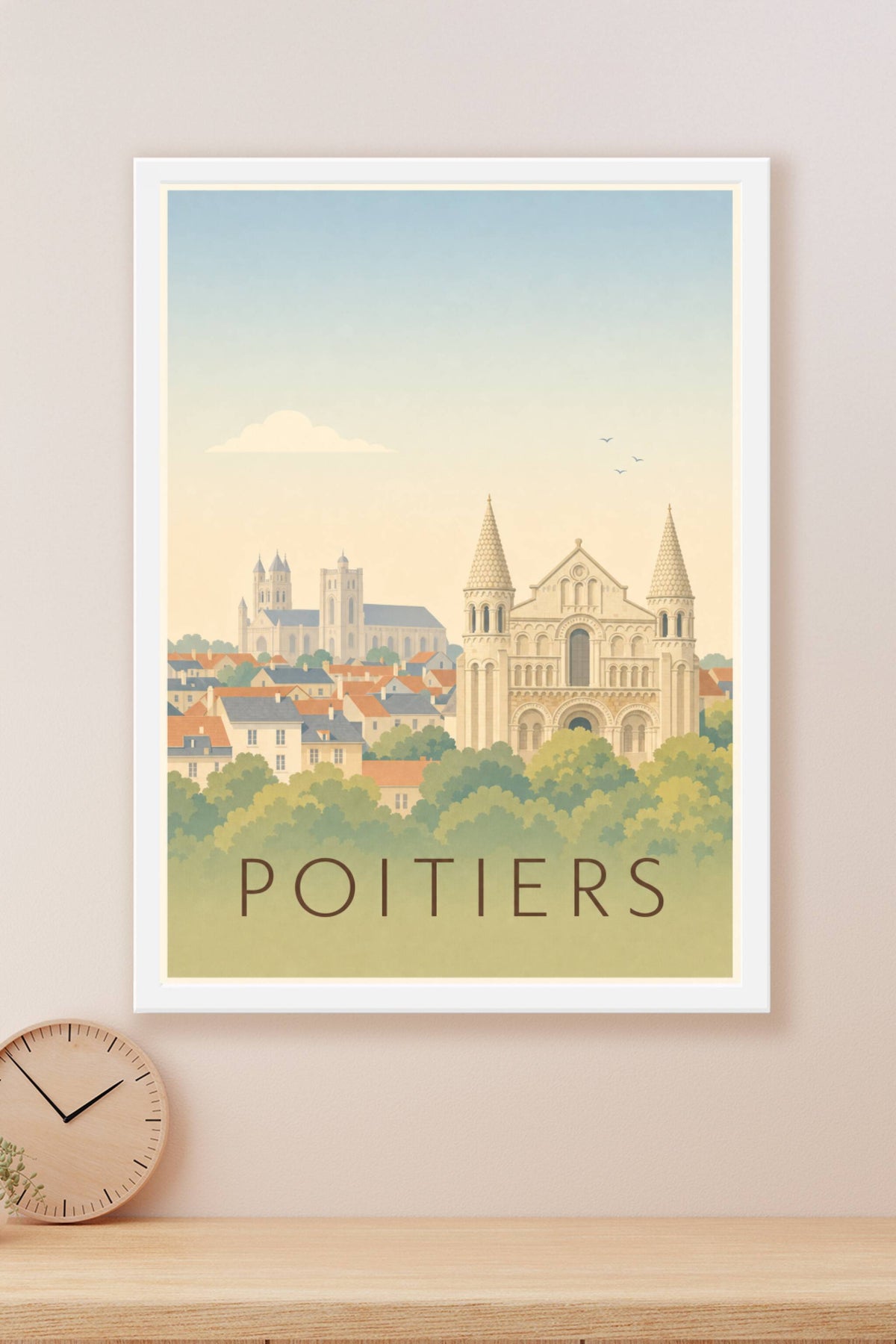 Affiche de Poitiers, poster cathédrale Saint-Pierre
