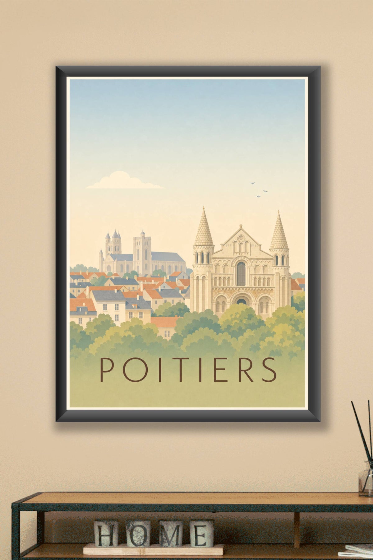 Affiche de Poitiers, poster cathédrale Saint-Pierre
