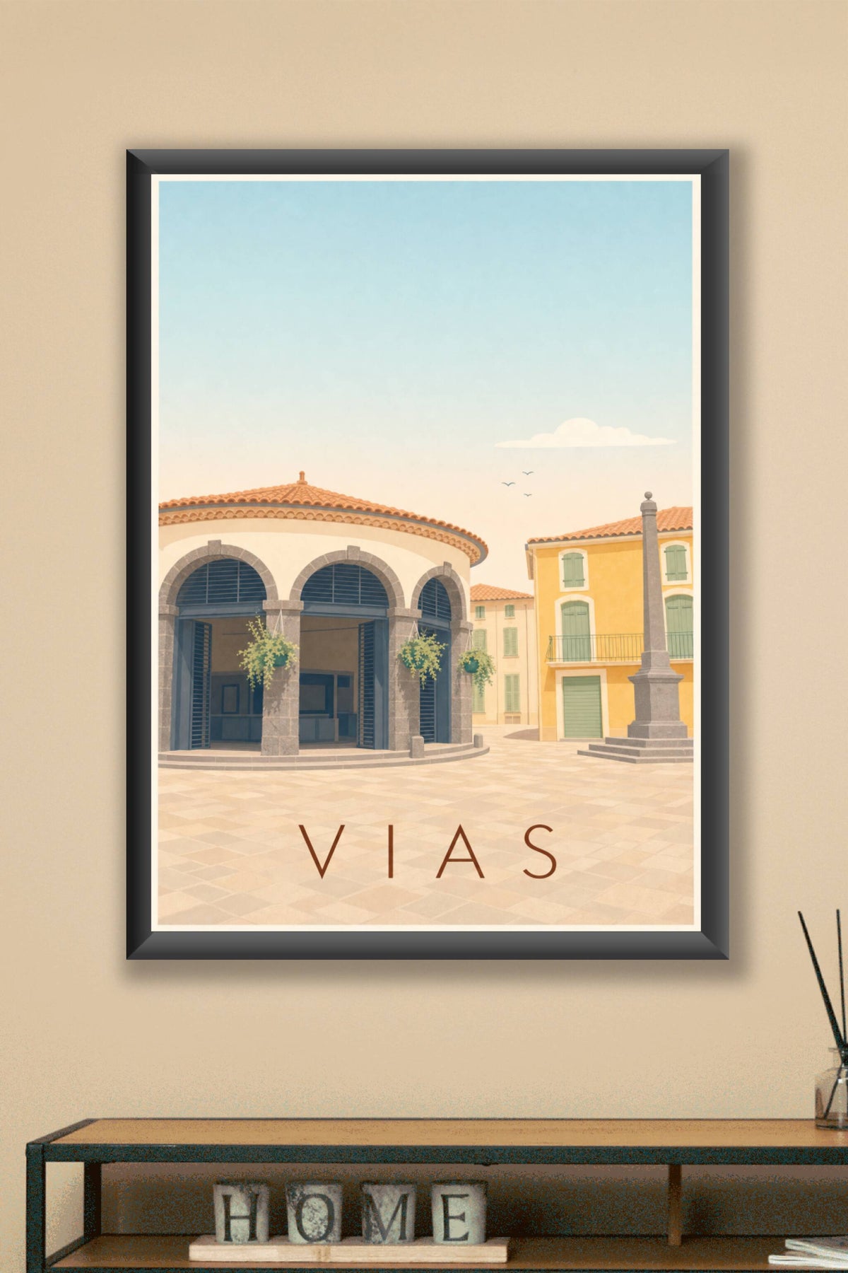 Affiche de Vias, poster halles du village