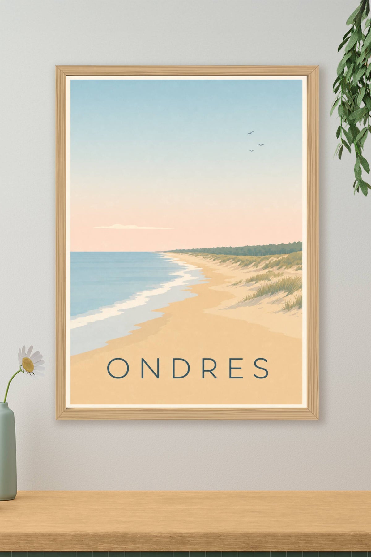 Affiche d’Ondres, poster plage des Landes