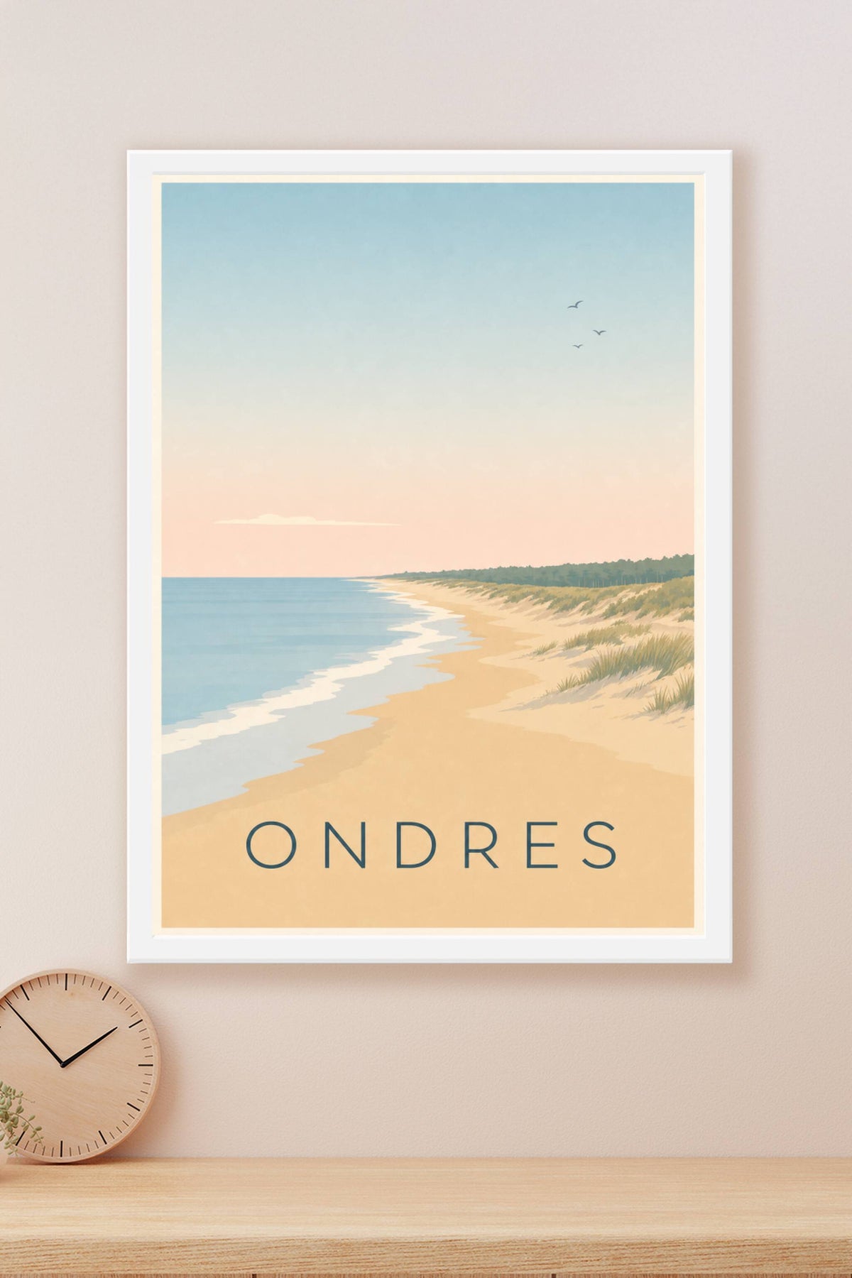 Affiche d’Ondres, poster plage des Landes