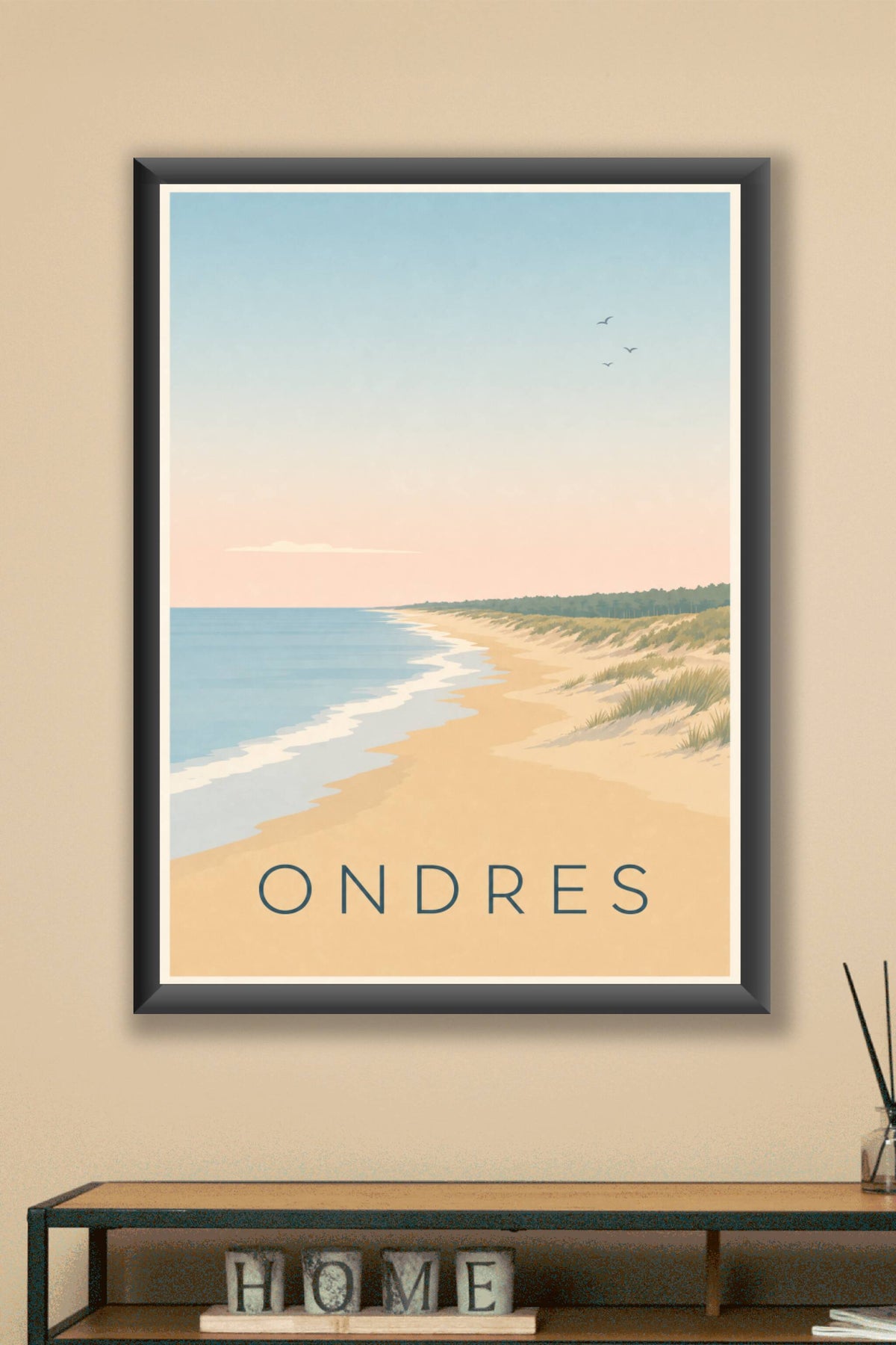 Affiche d’Ondres, poster plage des Landes