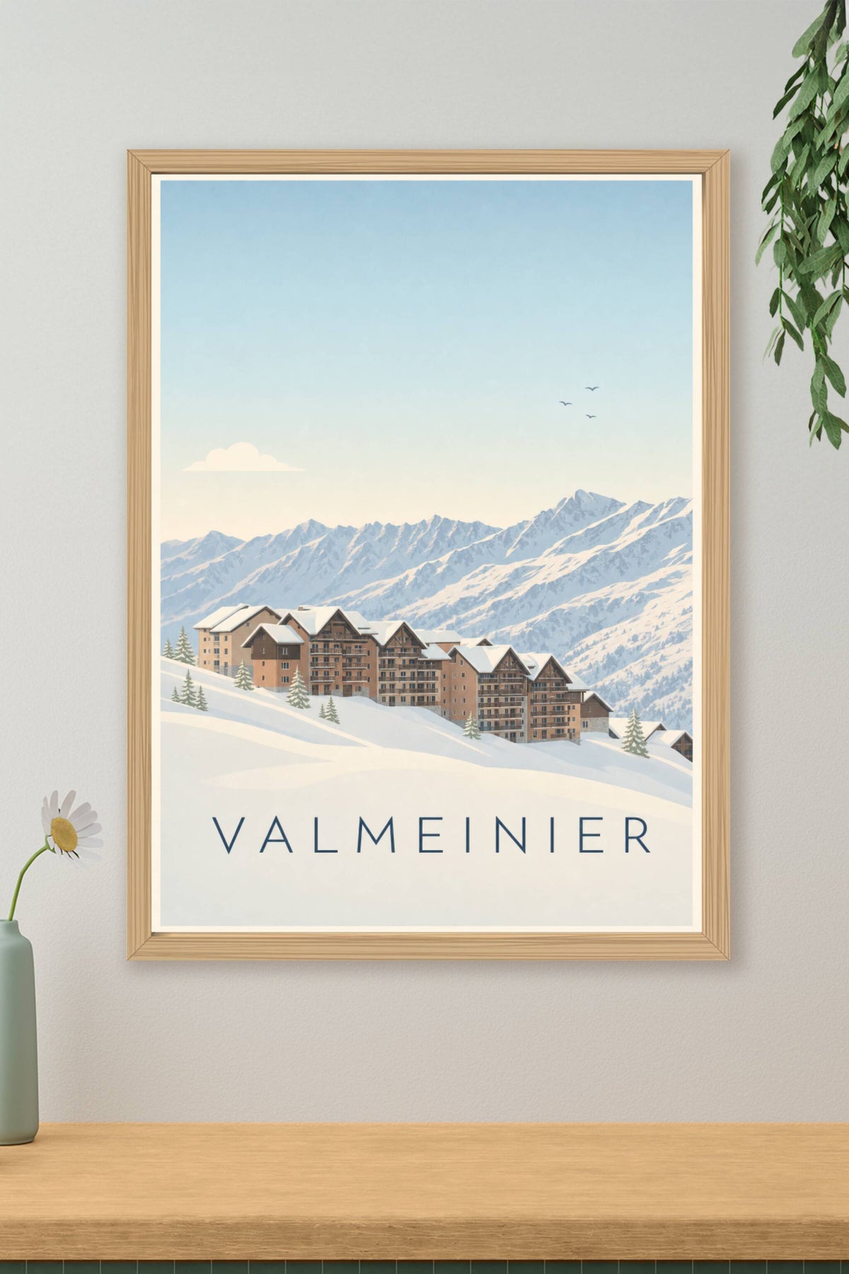 Affiche de Valmeinier, poster chalets de Savoie