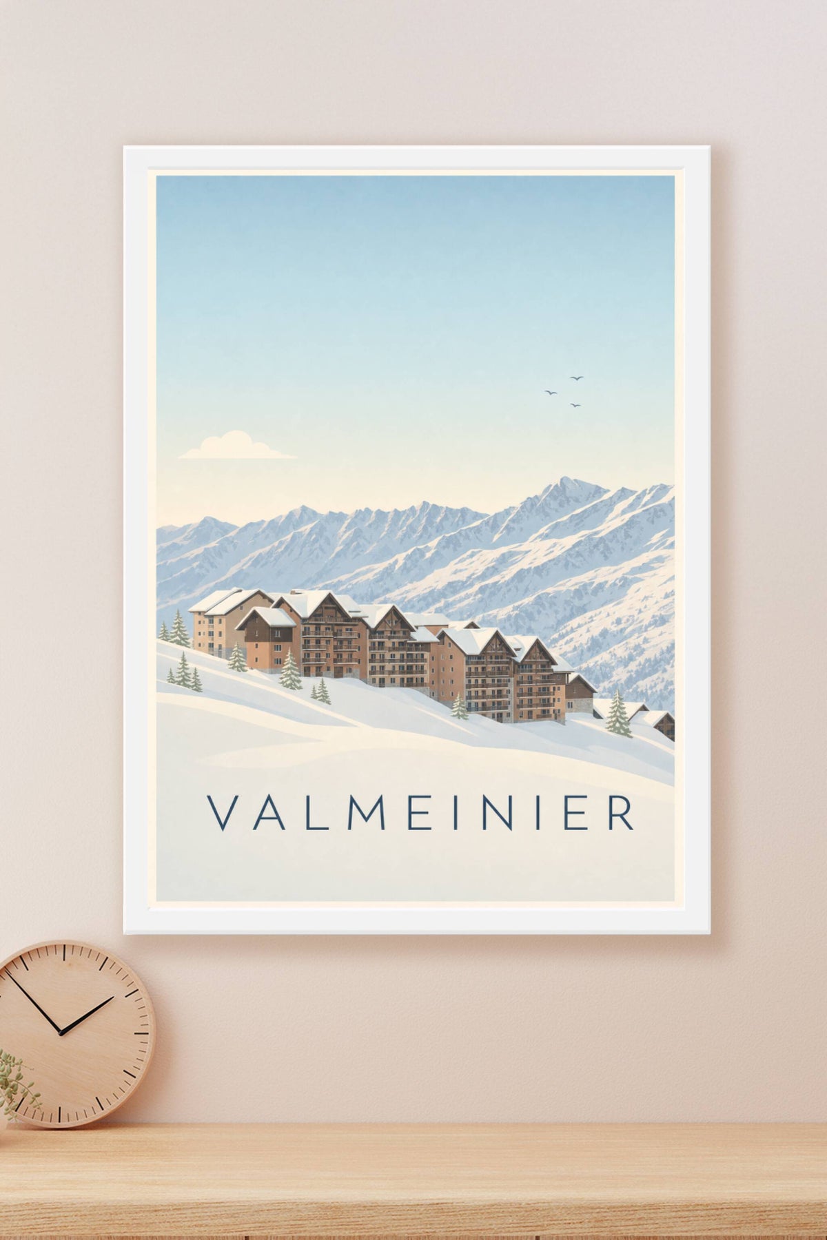 Affiche de Valmeinier, poster chalets de Savoie