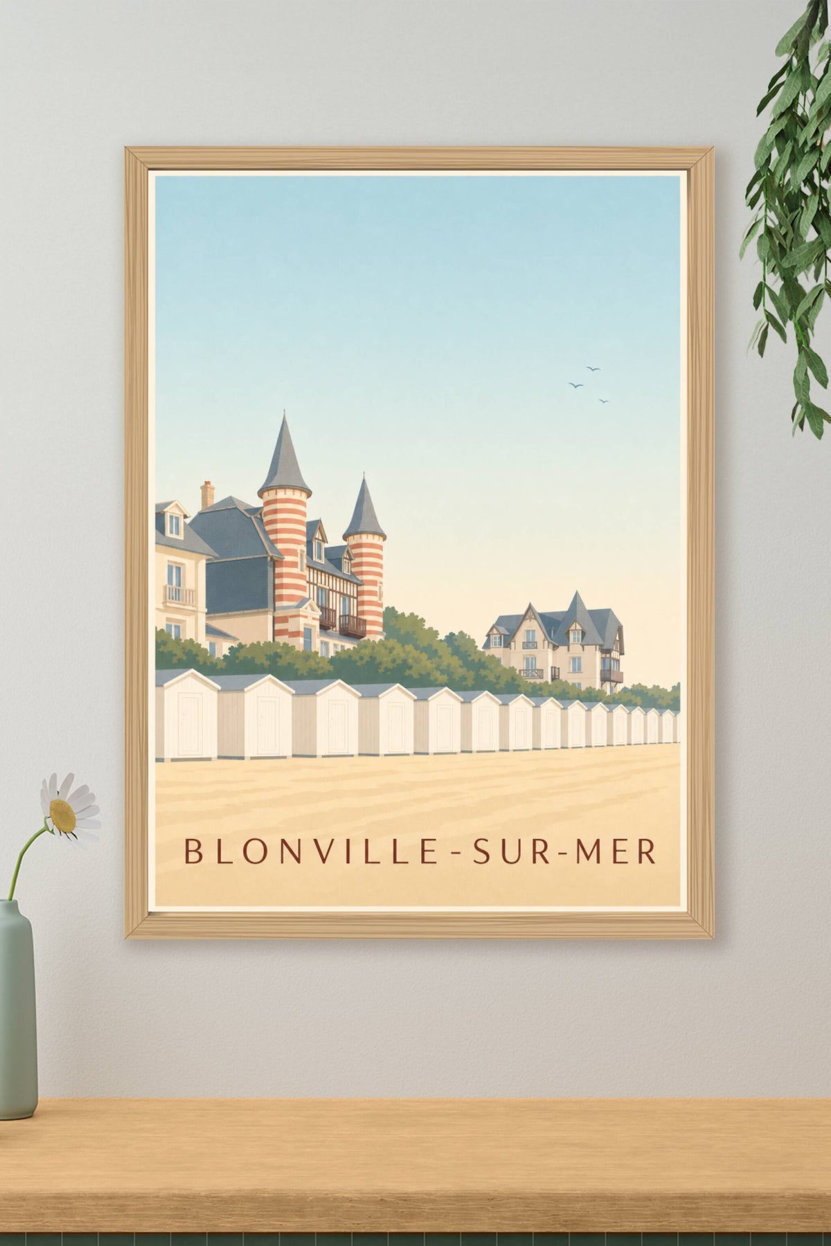 Affiche de Blonville-sur-Mer, poster plage normande