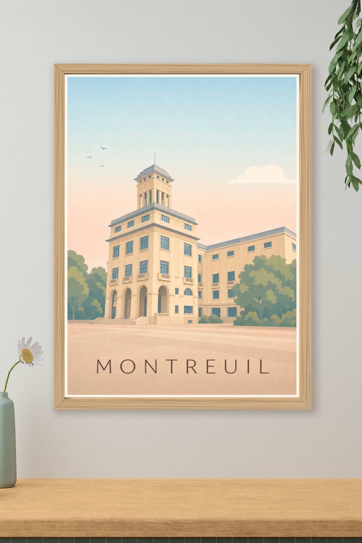 Affiche de Montreuil, poster hôtel de ville
