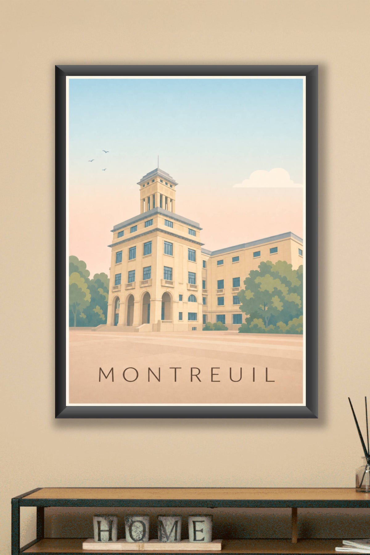 Affiche de Montreuil, poster hôtel de ville